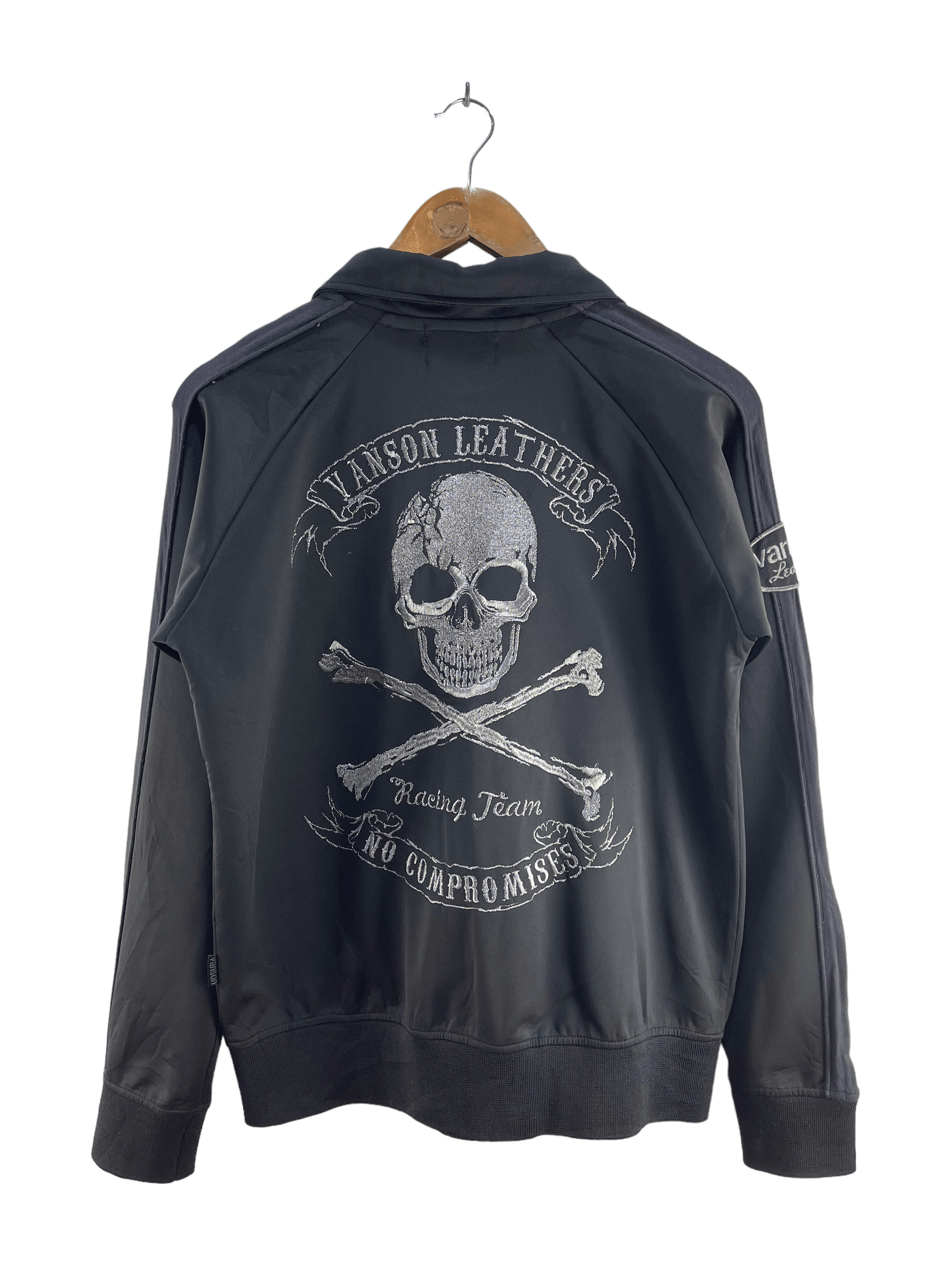 image of Vanson Leathers Vanson Leather Racing Team Sweater Jacket in Black, Men's (Size Medium)