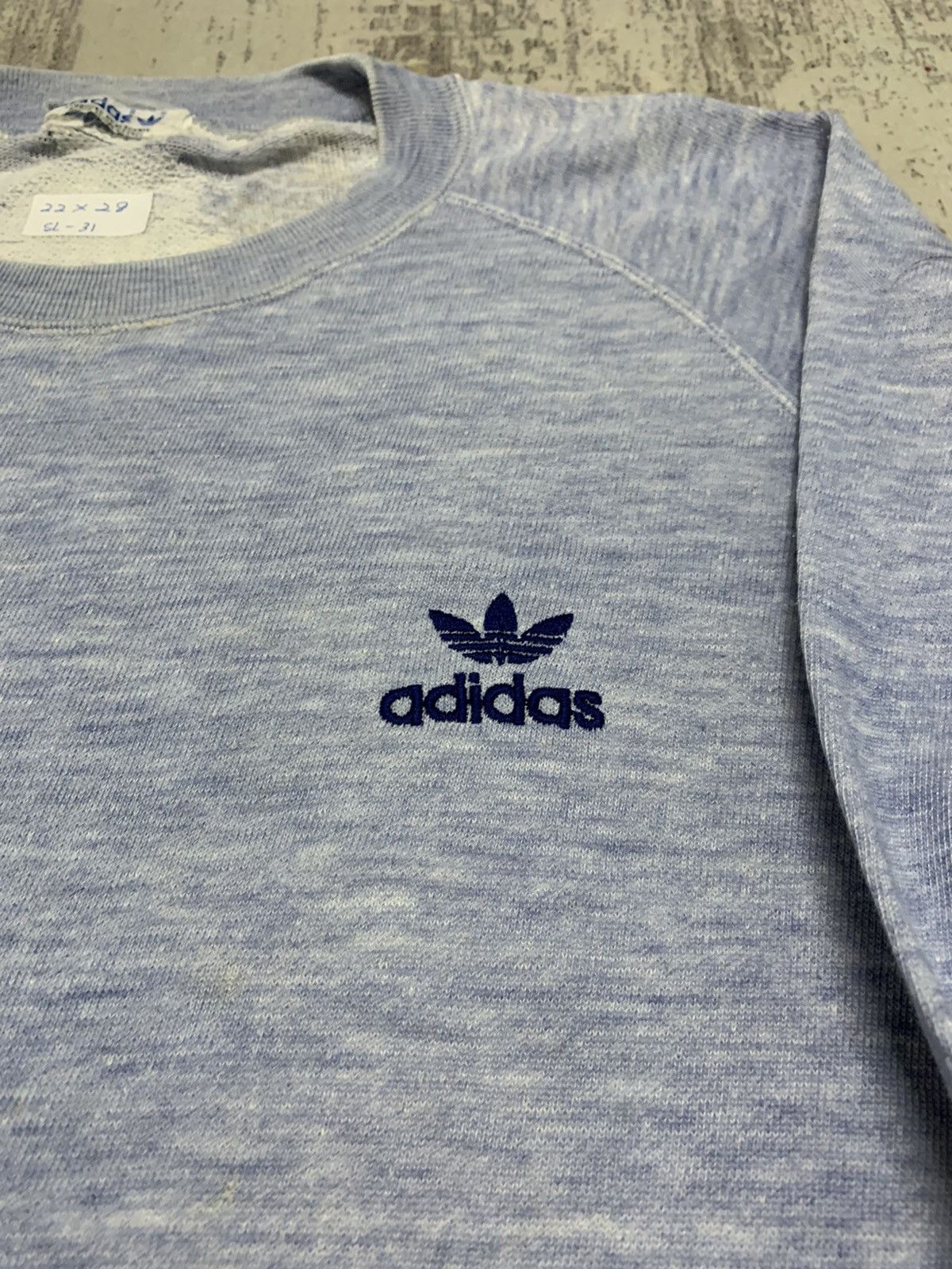 Adidas Vintage 80s Adidas Trefoil Trashed Sweatshirt Size US L / EU 52-54 / 3 - 5 Thumbnail