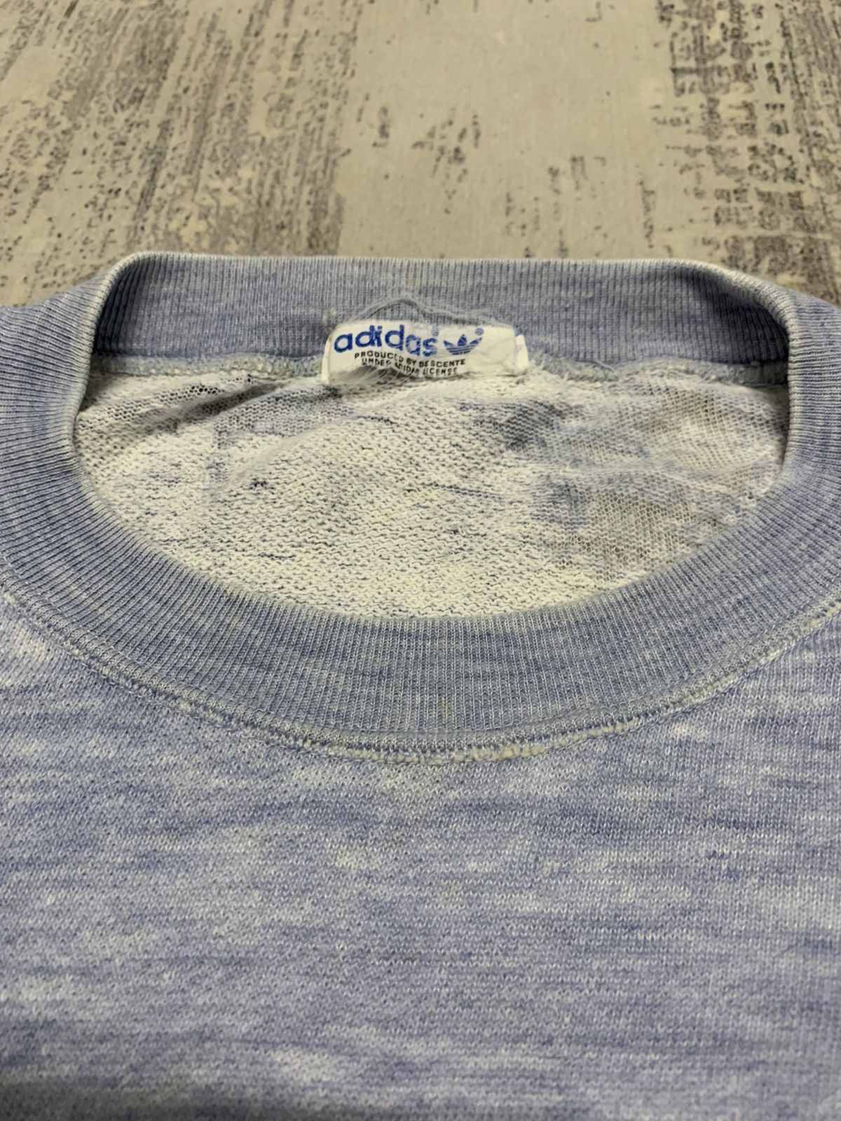 Adidas Vintage 80s Adidas Trefoil Trashed Sweatshirt Size US L / EU 52-54 / 3 - 6 Thumbnail