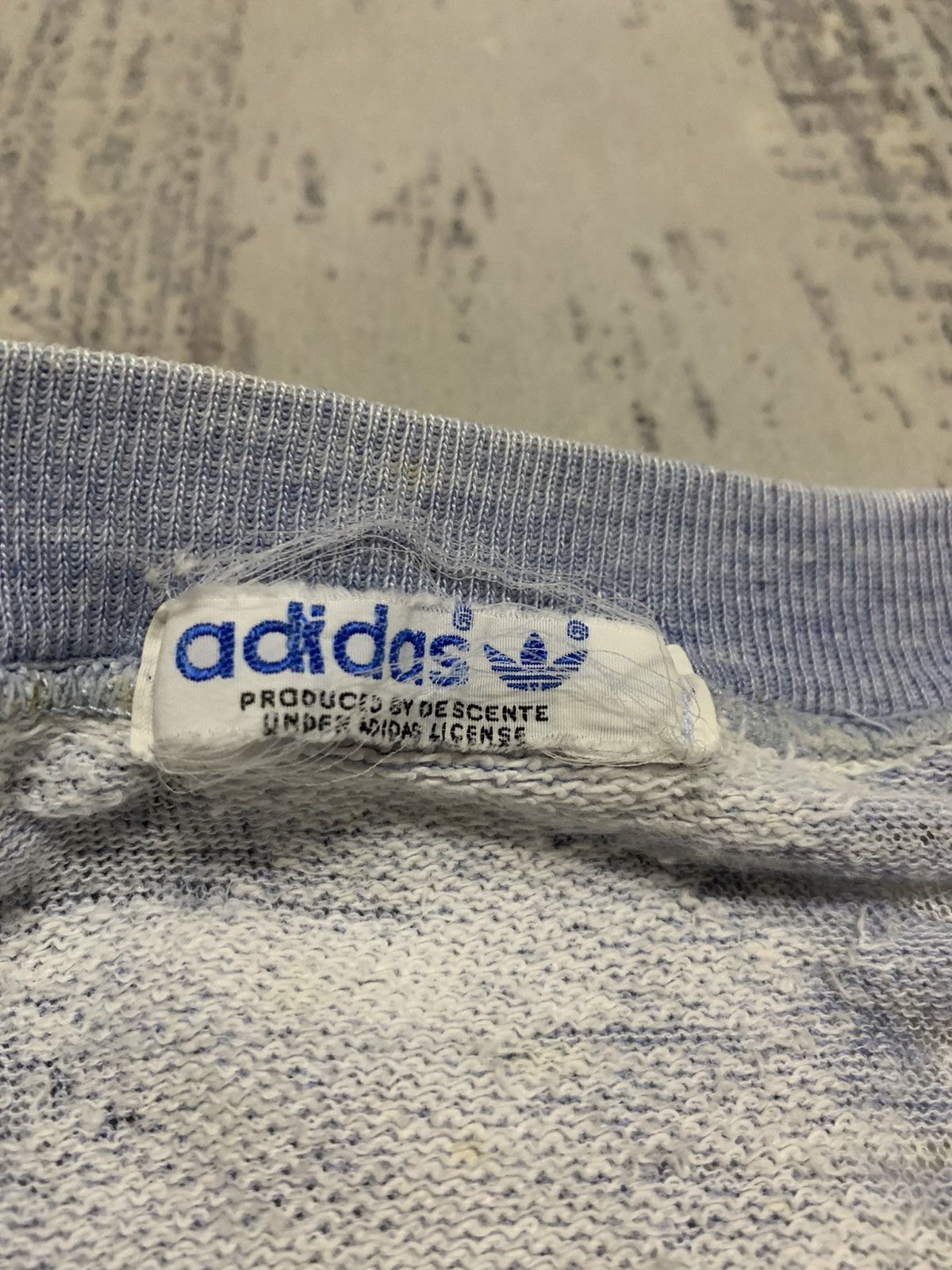 Adidas Vintage 80s Adidas Trefoil Trashed Sweatshirt Size US L / EU 52-54 / 3 - 11 Thumbnail