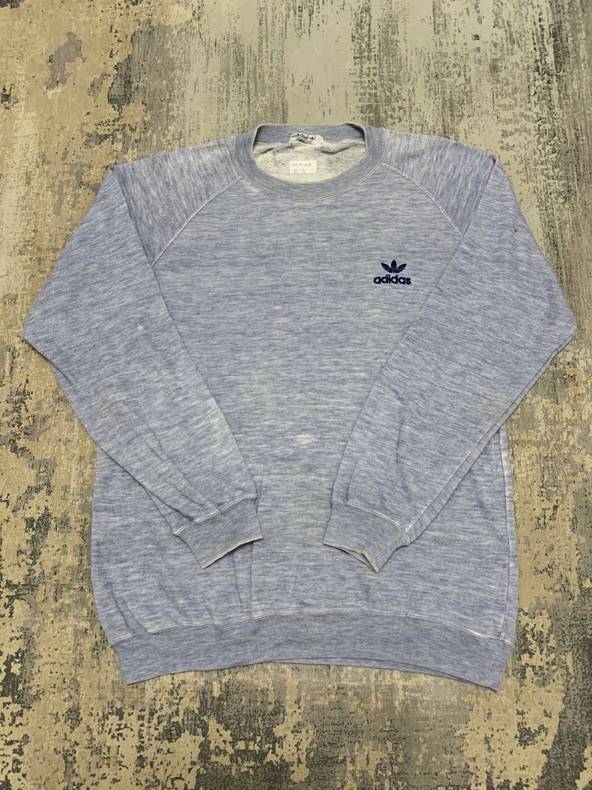 Adidas Vintage 80s Adidas Trefoil Trashed Sweatshirt Size US L / EU 52-54 / 3 - 1 Thumbnail