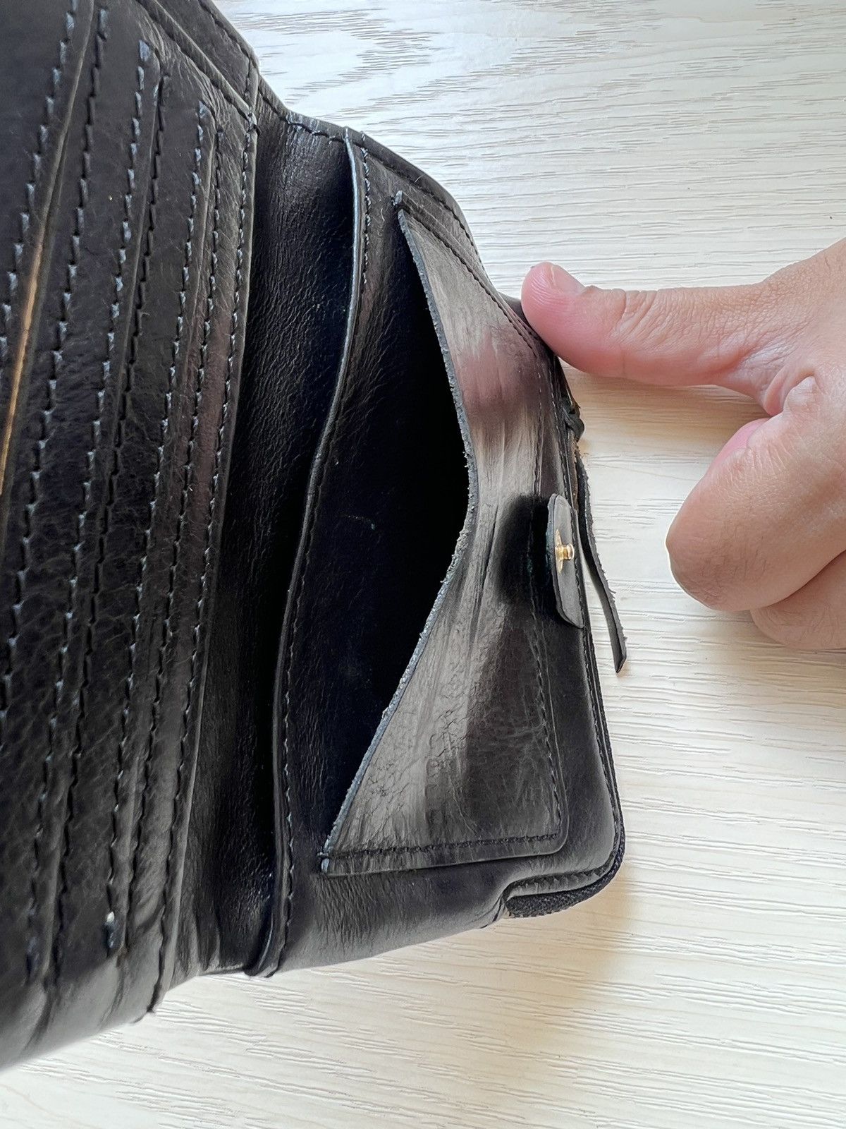 Leather Vintage Porter Horsehide Black Leather Wallet Size ONE SIZE - 12 Thumbnail