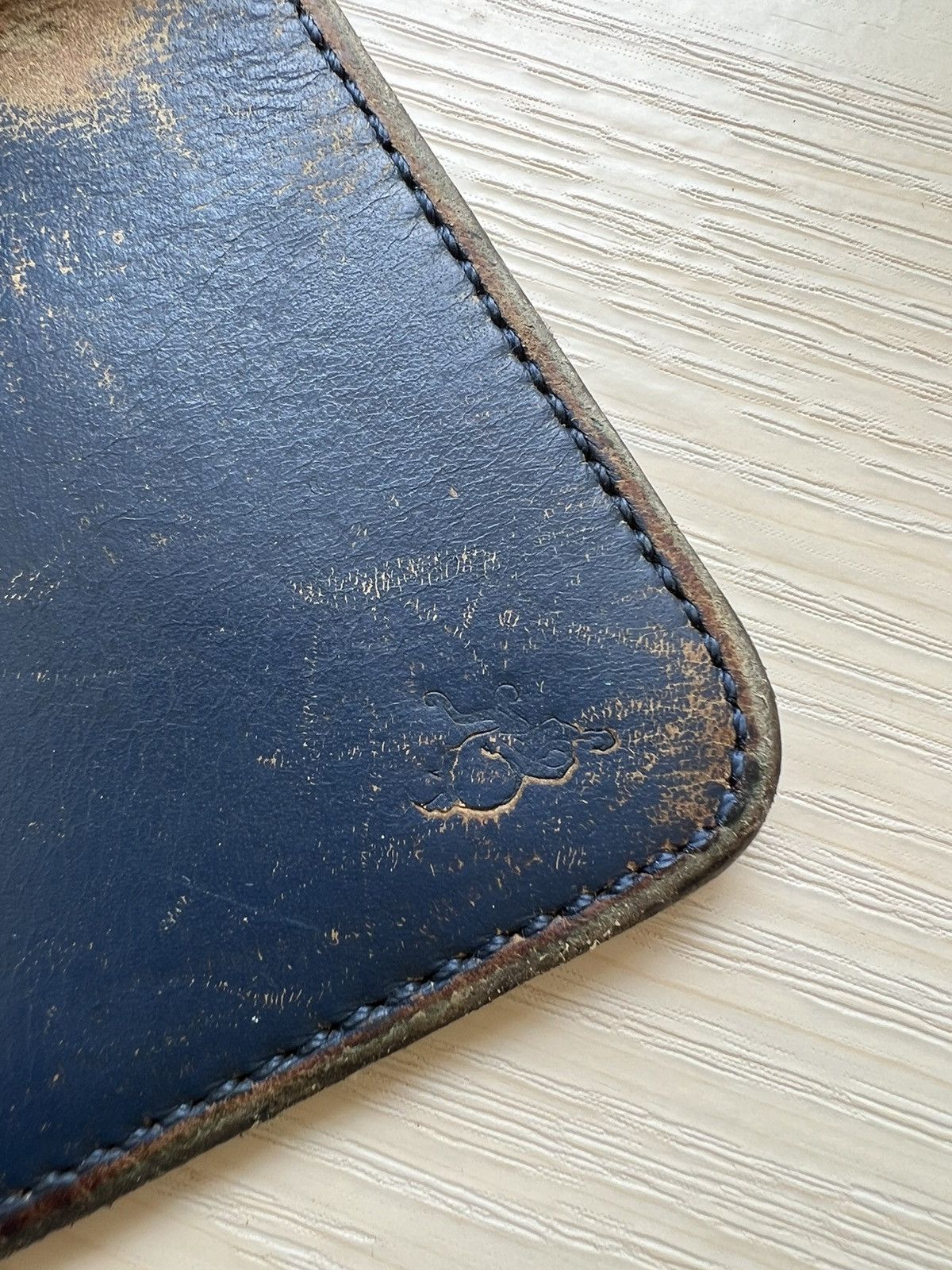 Leather VTG Ted Company Japan Distress Patina Leather Biker Wallet Size ONE SIZE - 13 Thumbnail