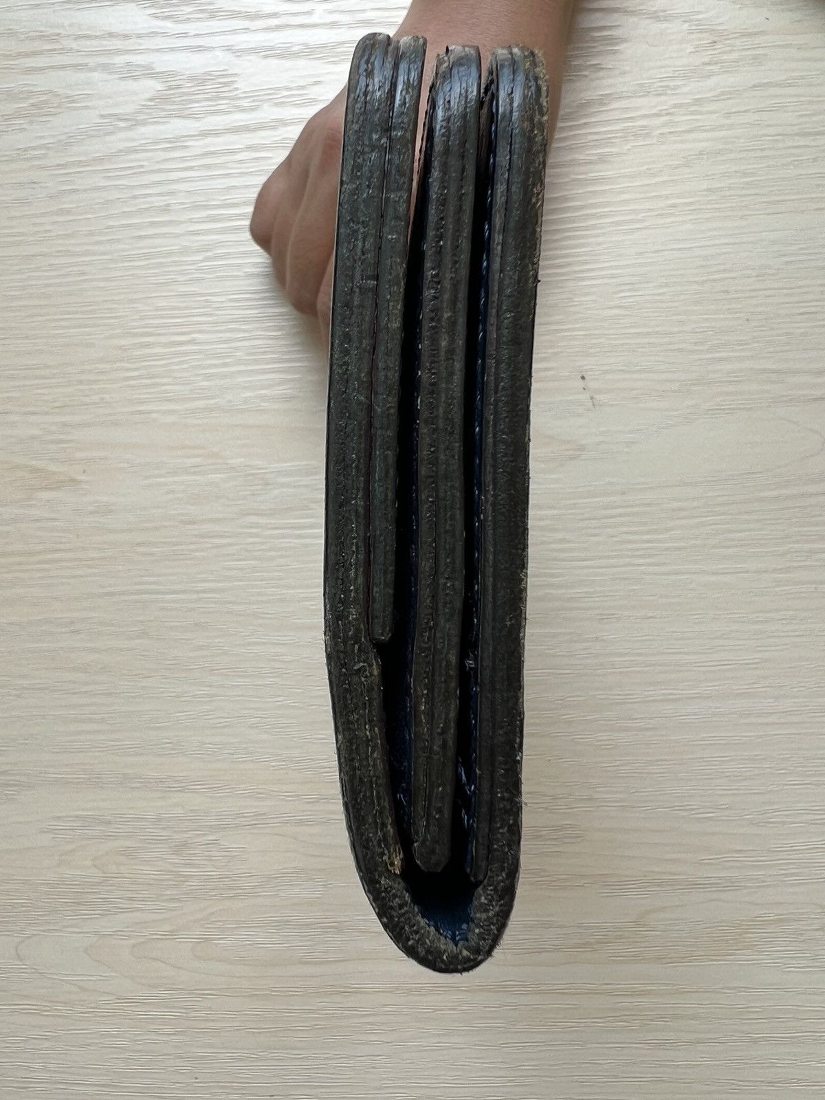 Leather VTG Ted Company Japan Distress Patina Leather Biker Wallet Size ONE SIZE - 5 Thumbnail