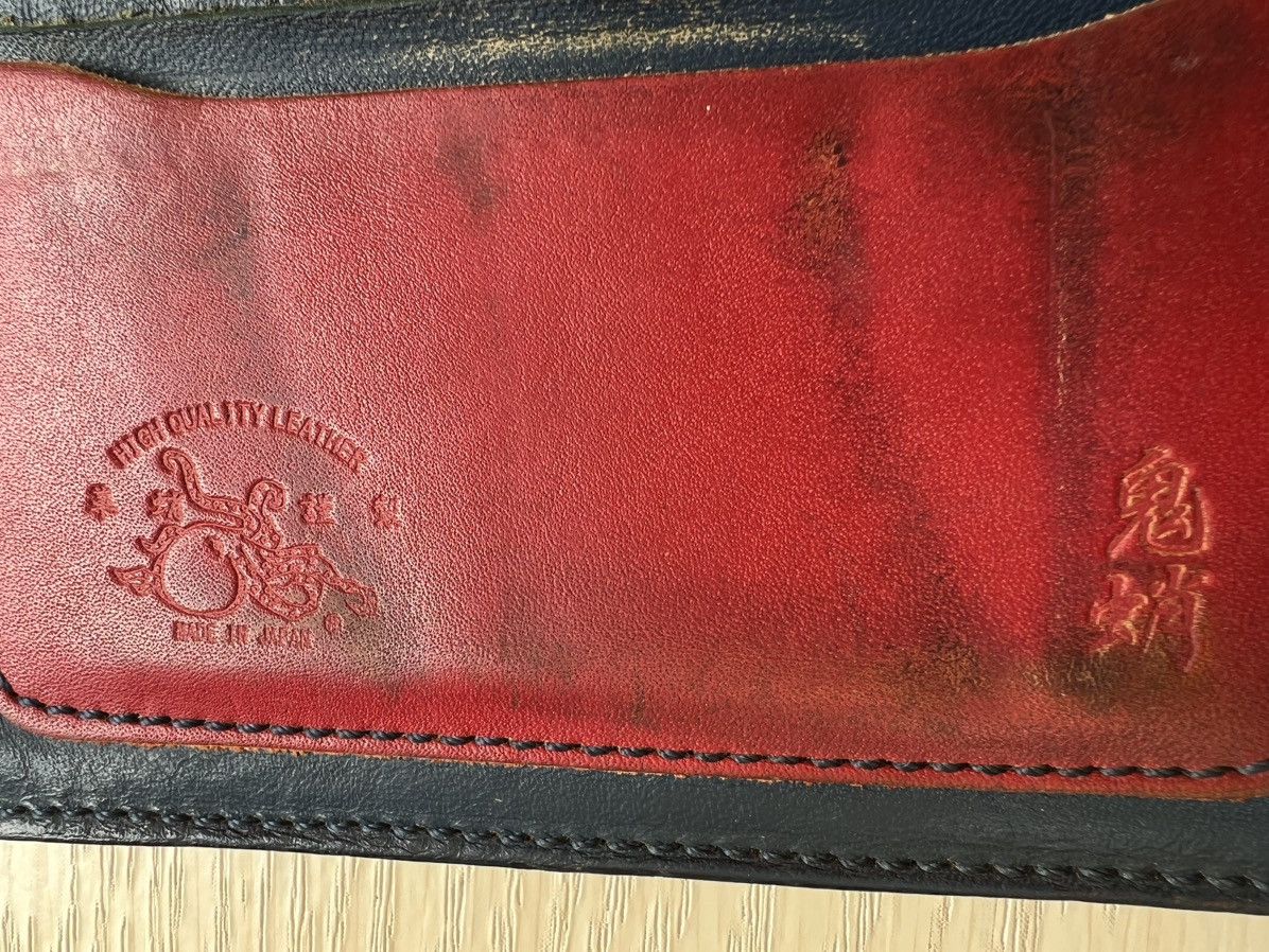 Leather VTG Ted Company Japan Distress Patina Leather Biker Wallet Size ONE SIZE - 14 Thumbnail