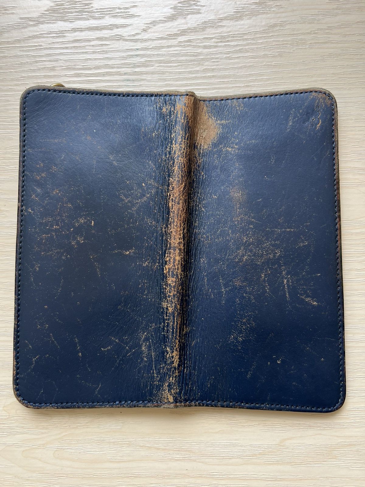 Leather VTG Ted Company Japan Distress Patina Leather Biker Wallet Size ONE SIZE - 12 Thumbnail