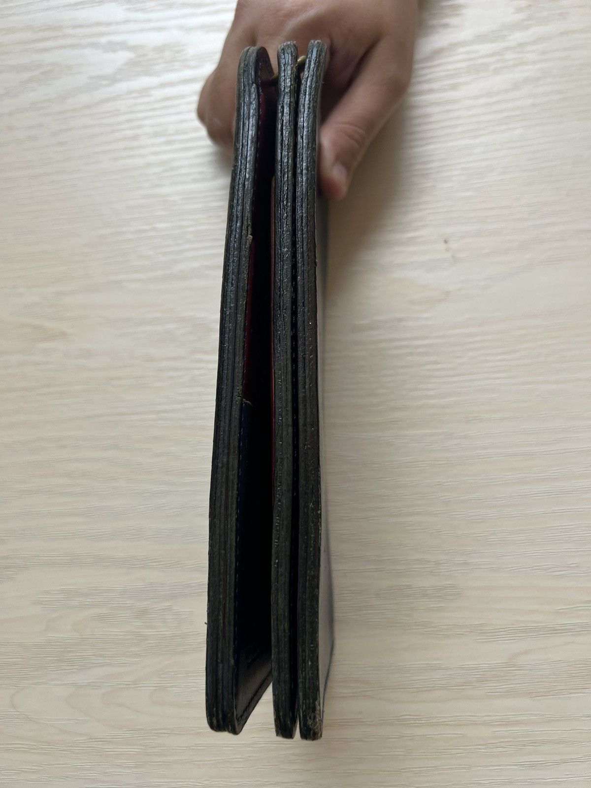 Leather VTG Ted Company Japan Distress Patina Leather Biker Wallet Size ONE SIZE - 6 Thumbnail