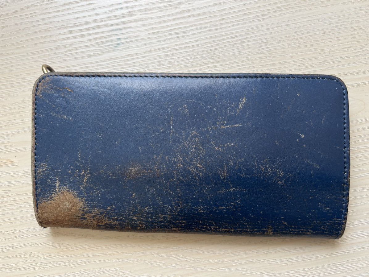 Leather VTG Ted Company Japan Distress Patina Leather Biker Wallet Size ONE SIZE - 2 Thumbnail