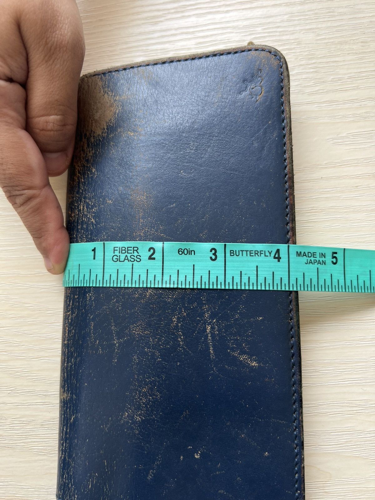 Leather VTG Ted Company Japan Distress Patina Leather Biker Wallet Size ONE SIZE - 17 Thumbnail