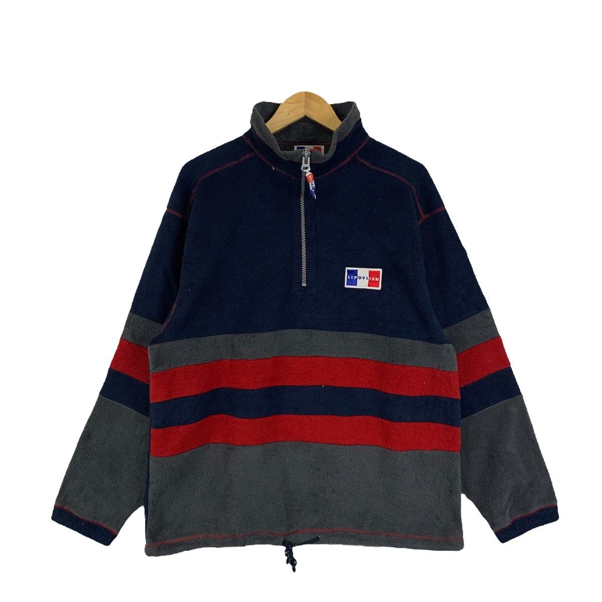 Japanese Brand × Vintage LIPOVITAN Japanese Sportswear Fleece Half Zipper Pullover Size US M / EU 48-50 / 2 - 1 Thumbnail
