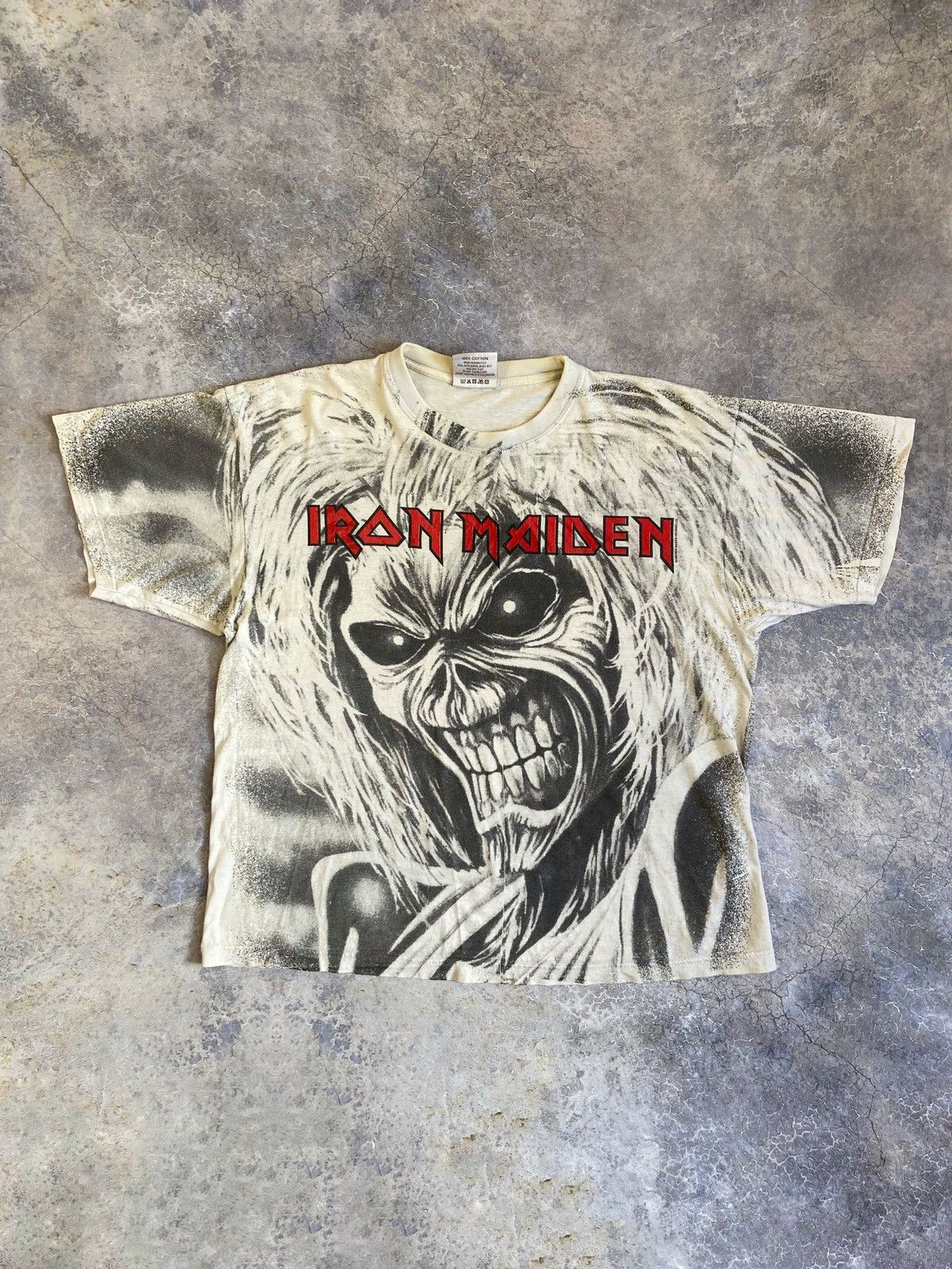 image of Band Tees x Iron Maiden Vintage 90's Iron Maiden Killers Aop All Over Print Tee Shirt in White (Siz
