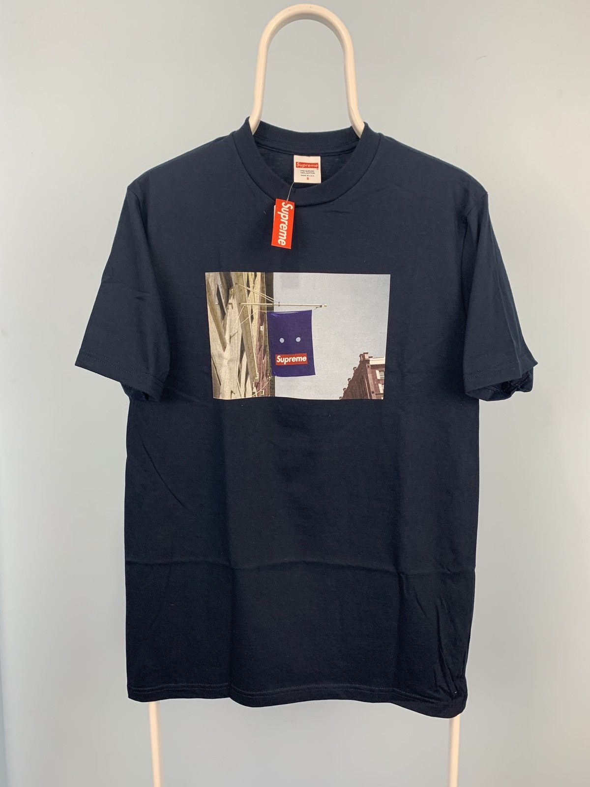 Supreme 2019 Supreme Banner Tee Navy Small FW19 Grailed