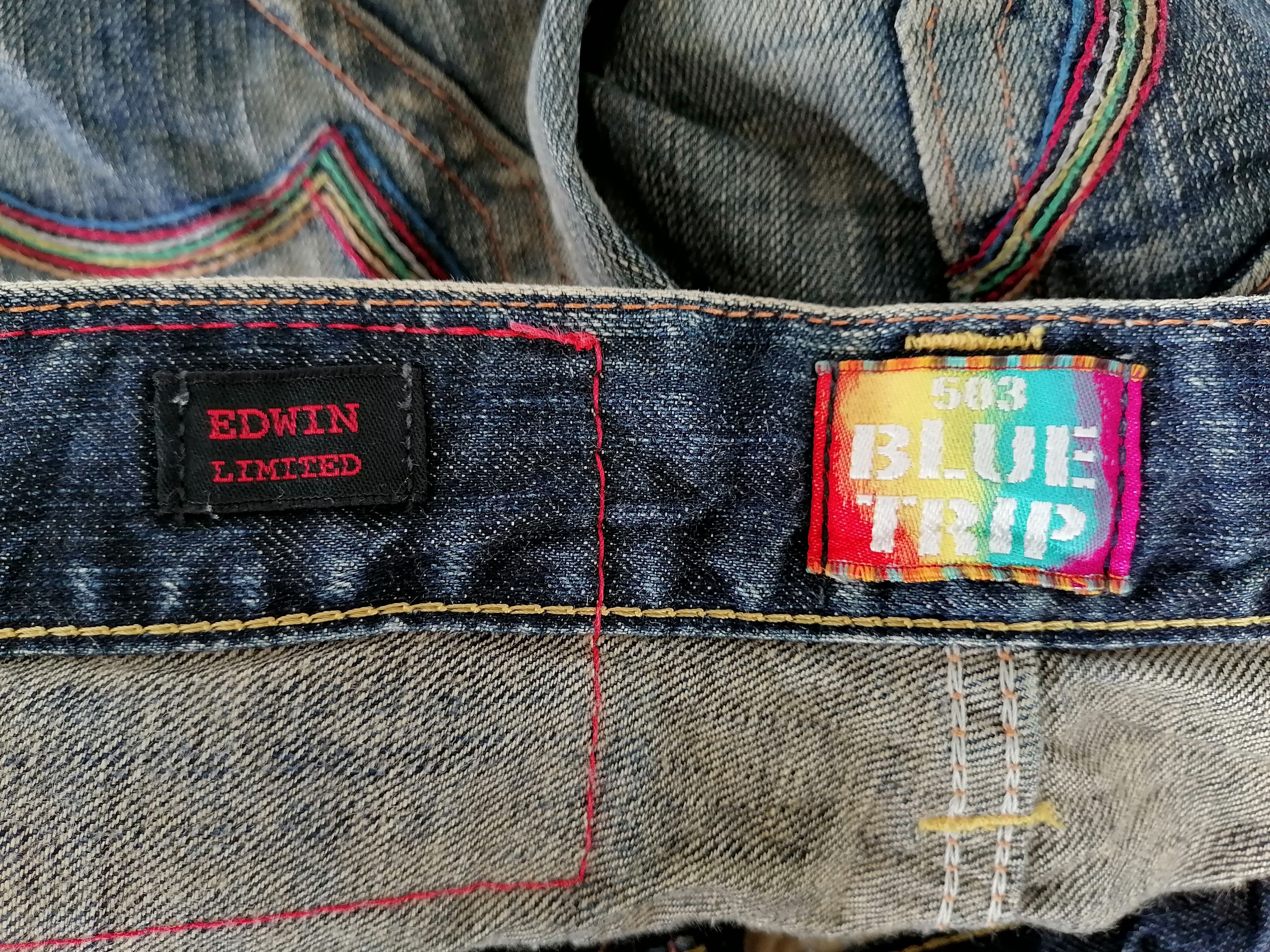 Edwin Edwin 503 Blue Trip Distressed Denim Pants Size US 29 - 9 Thumbnail