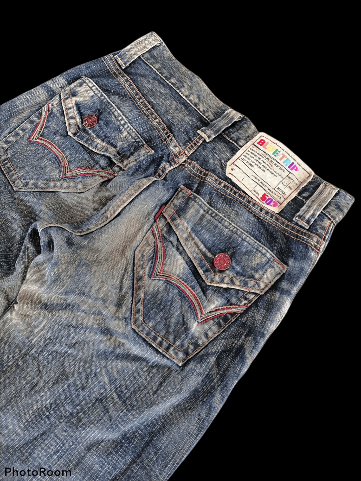 Edwin Edwin 503 Blue Trip Distressed Denim Pants Size US 29 - 7 Thumbnail