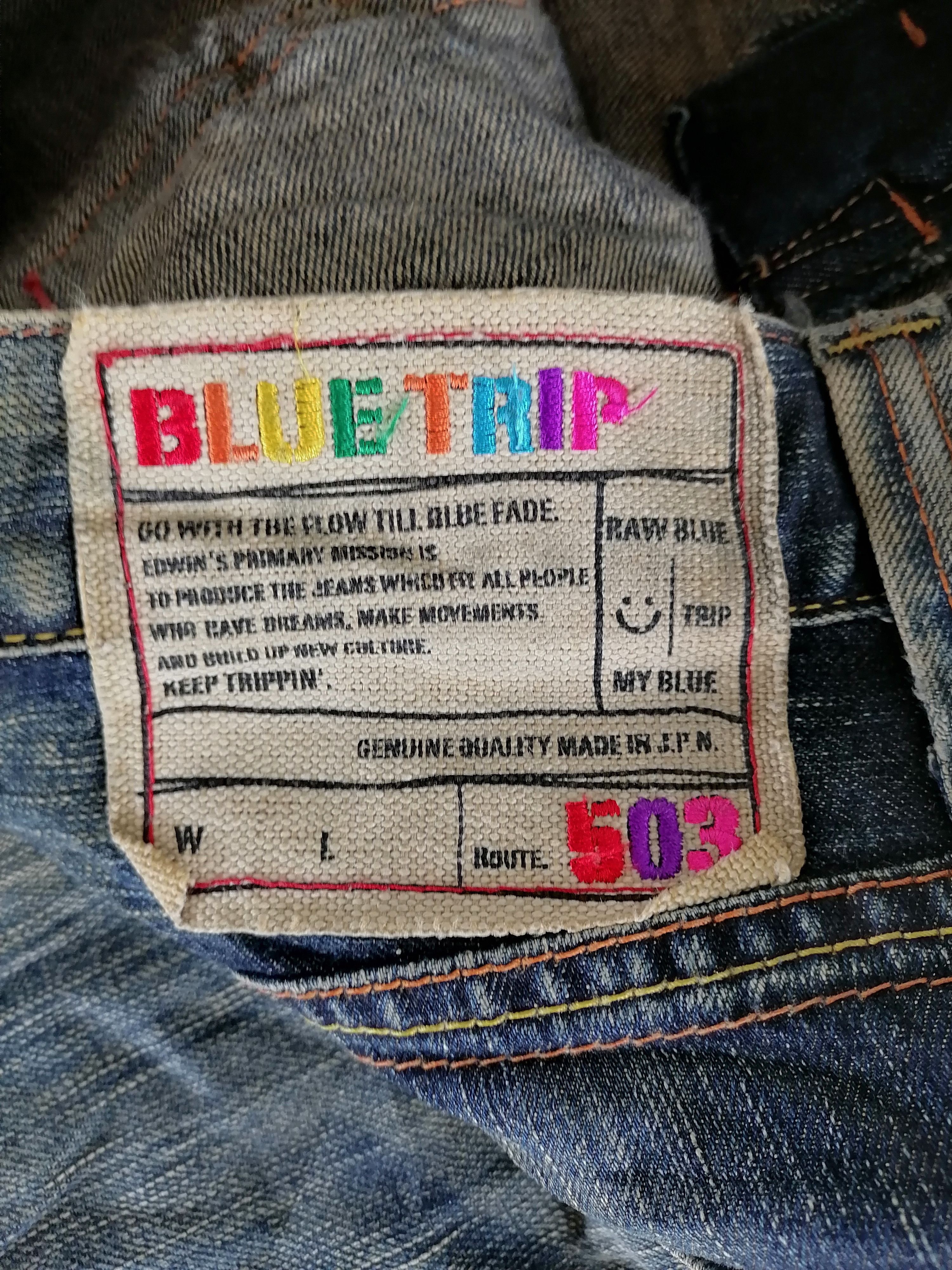 Edwin Edwin 503 Blue Trip Distressed Denim Pants Size US 29 - 8 Thumbnail