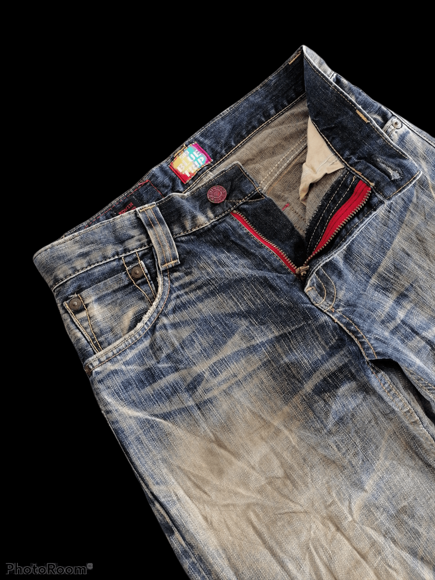Edwin Edwin 503 Blue Trip Distressed Denim Pants Size US 29 - 2 Thumbnail
