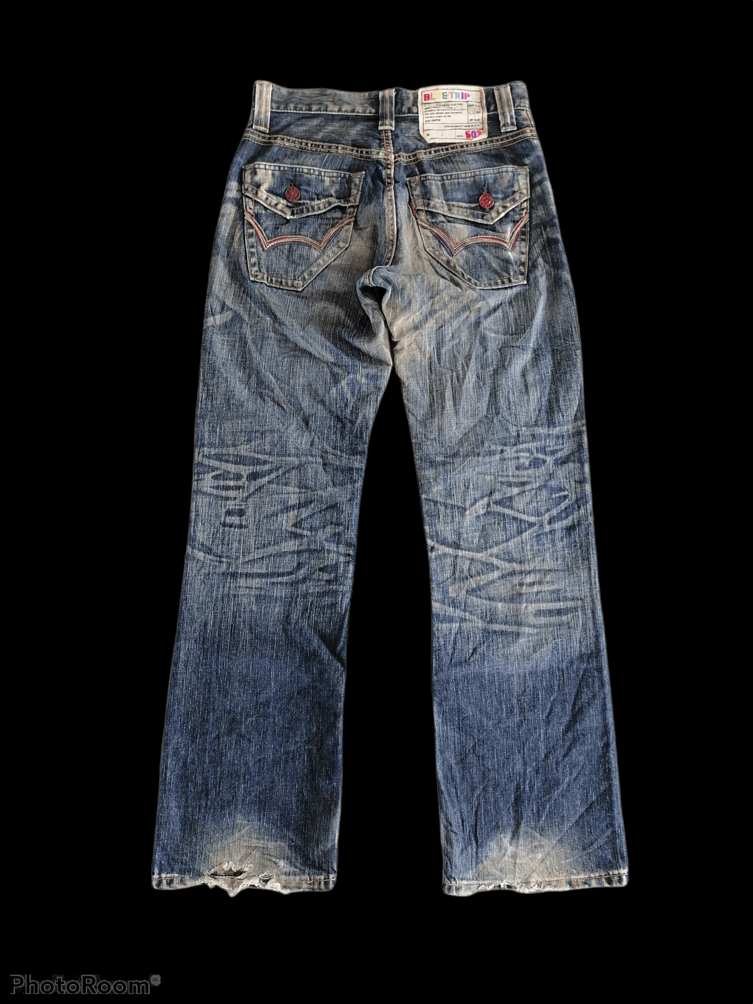 Edwin Edwin 503 Blue Trip Distressed Denim Pants Size US 29 - 5 Thumbnail
