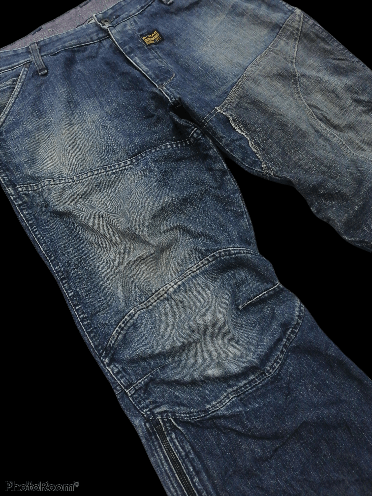 G-Star G Star Raw Biker Distressed Denim Bondage Pants Size US 36 / EU 52 - 3 Thumbnail
