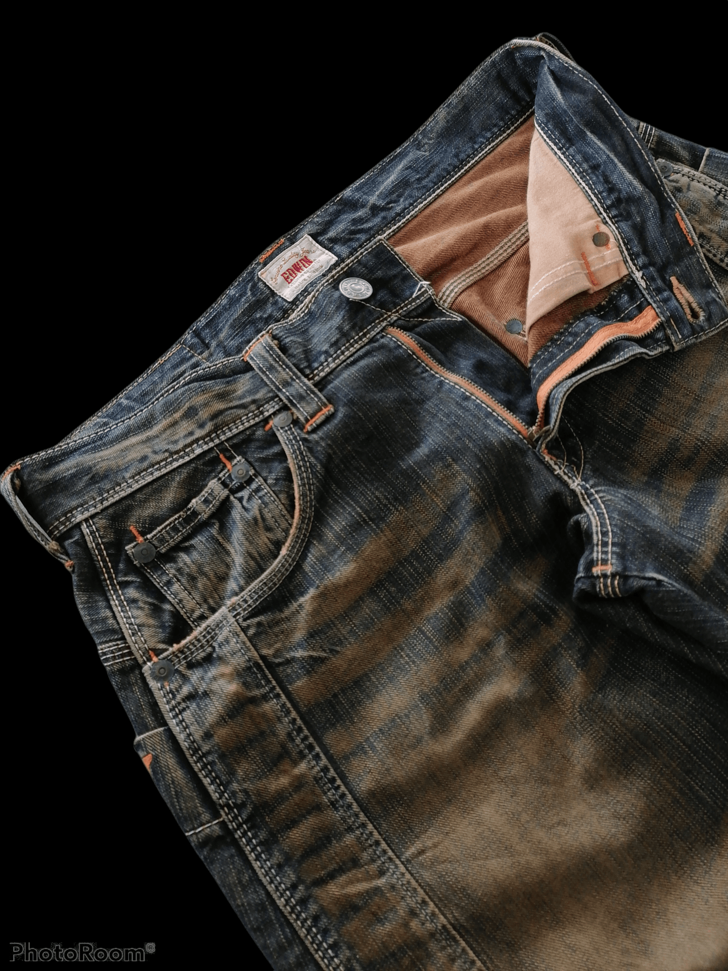 Japanese Brand Edwin Exclusive Vintage Rusty Distressed Denim Pants Size US 32 / EU 48 - 3 Thumbnail
