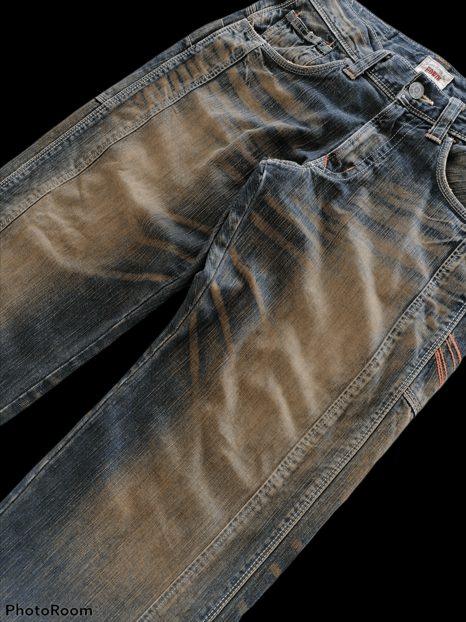 Japanese Brand Edwin Exclusive Vintage Rusty Distressed Denim Pants Size US 32 / EU 48 - 2 Thumbnail