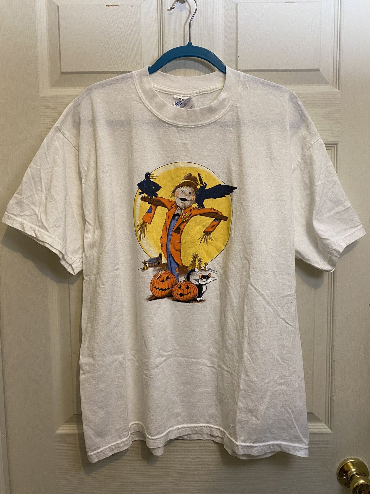 Vintage Vintage 90s Halloween Scarecrow Fall Autumn T-Shirt Size US XL / EU 56 / 4 - 1 Thumbnail