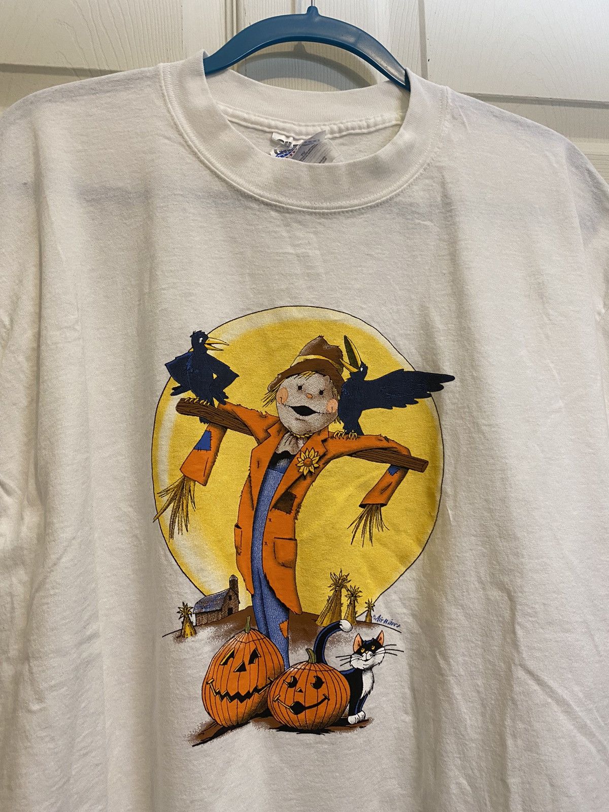 Vintage Vintage 90s Halloween Scarecrow Fall Autumn T-Shirt Size US XL / EU 56 / 4 - 3 Thumbnail