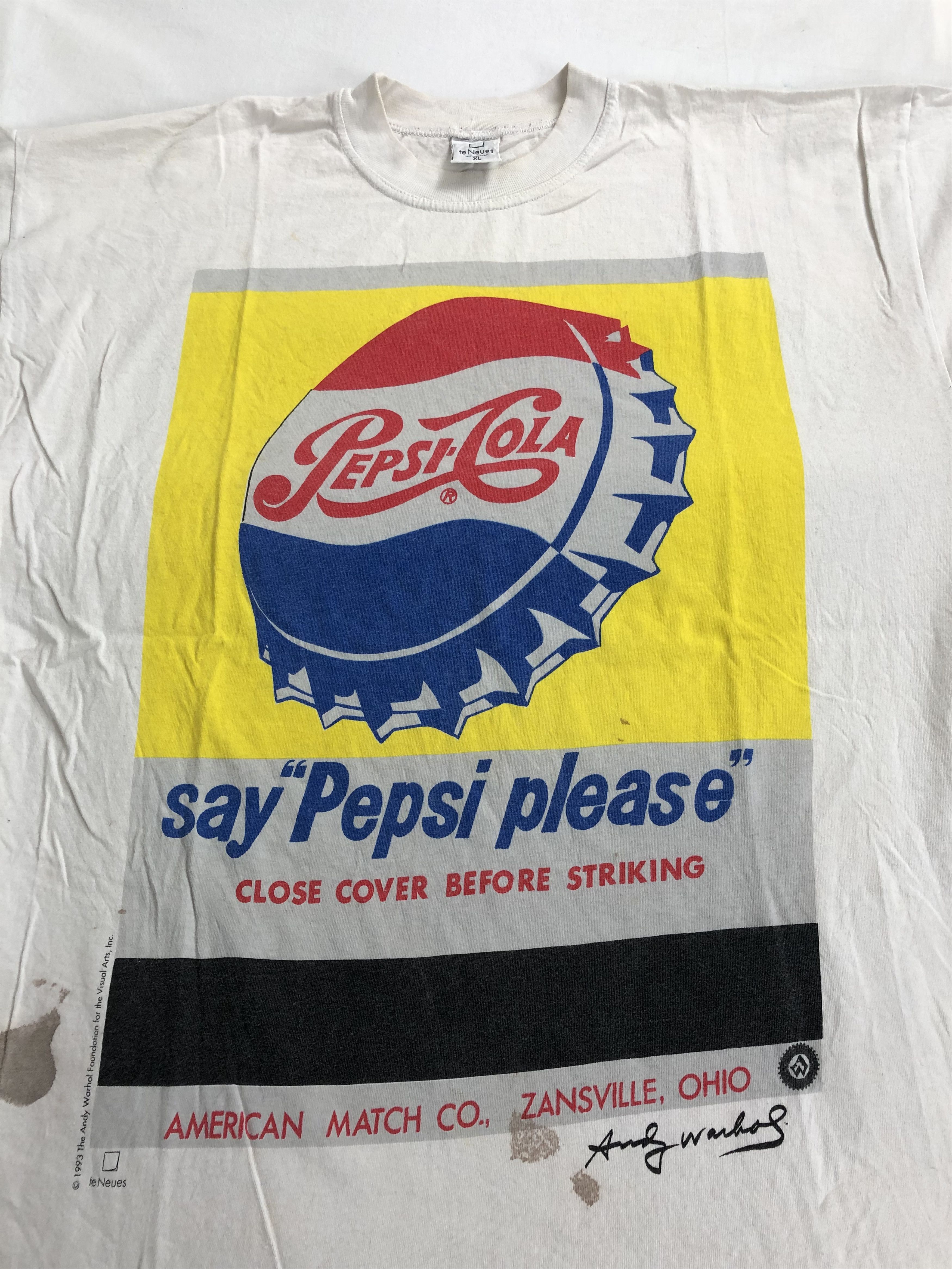 Vintage Vintage 1993 Andy Warhol Pepsi Cola (Jean-Michel Basquiat) Size US XL / EU 56 / 4 - 3 Thumbnail