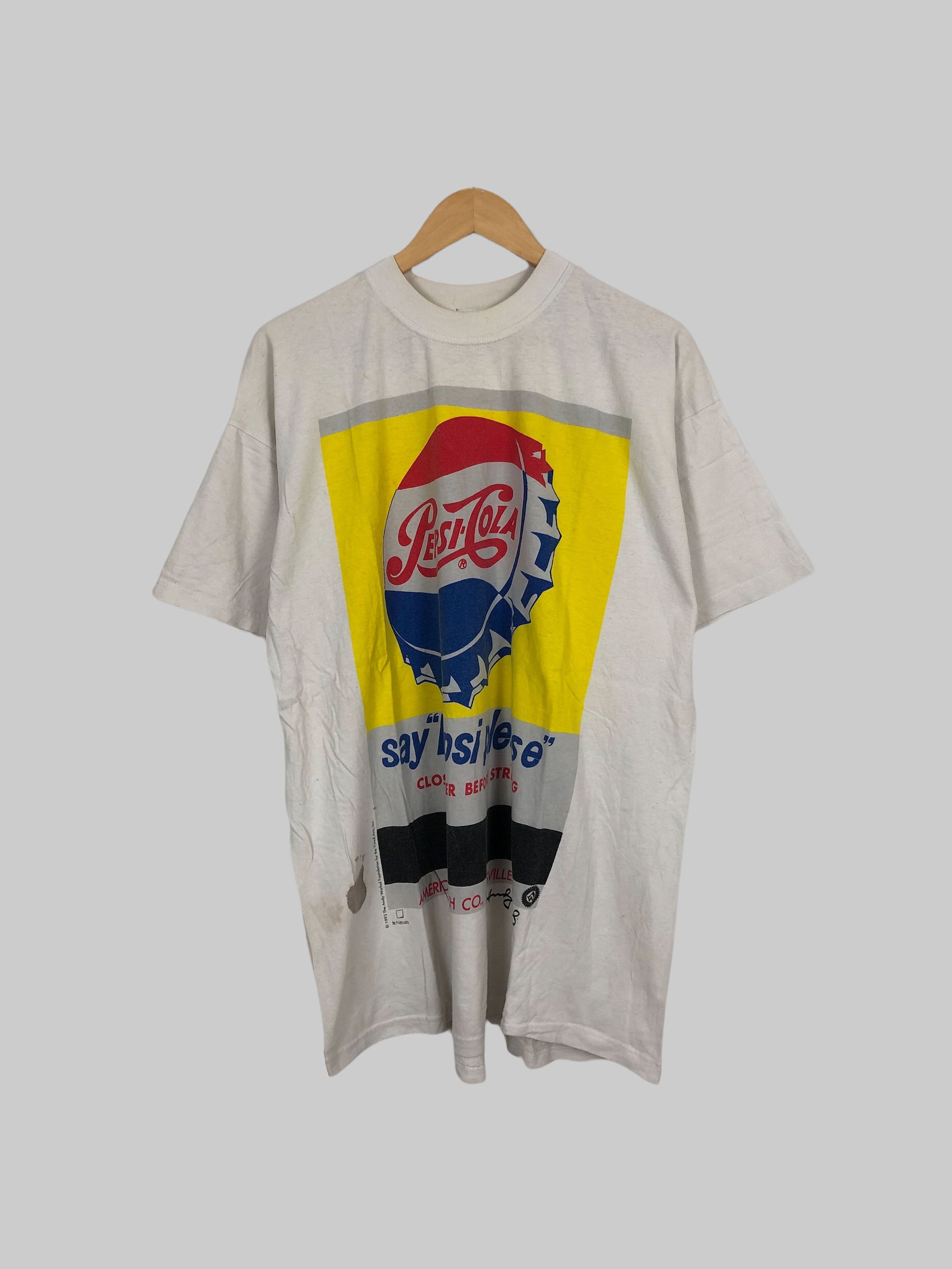 image of Art x Vintage 1993 Andy Warhol Pepsi Cola (Jean-Michel Basquiat) in White, Men's (Size XL)