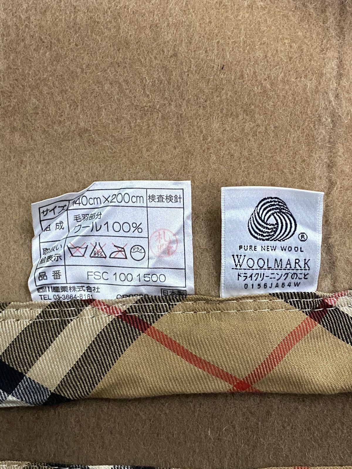 AUTHENTIC VINTAGE BURBERRYS WOOL BLANKET