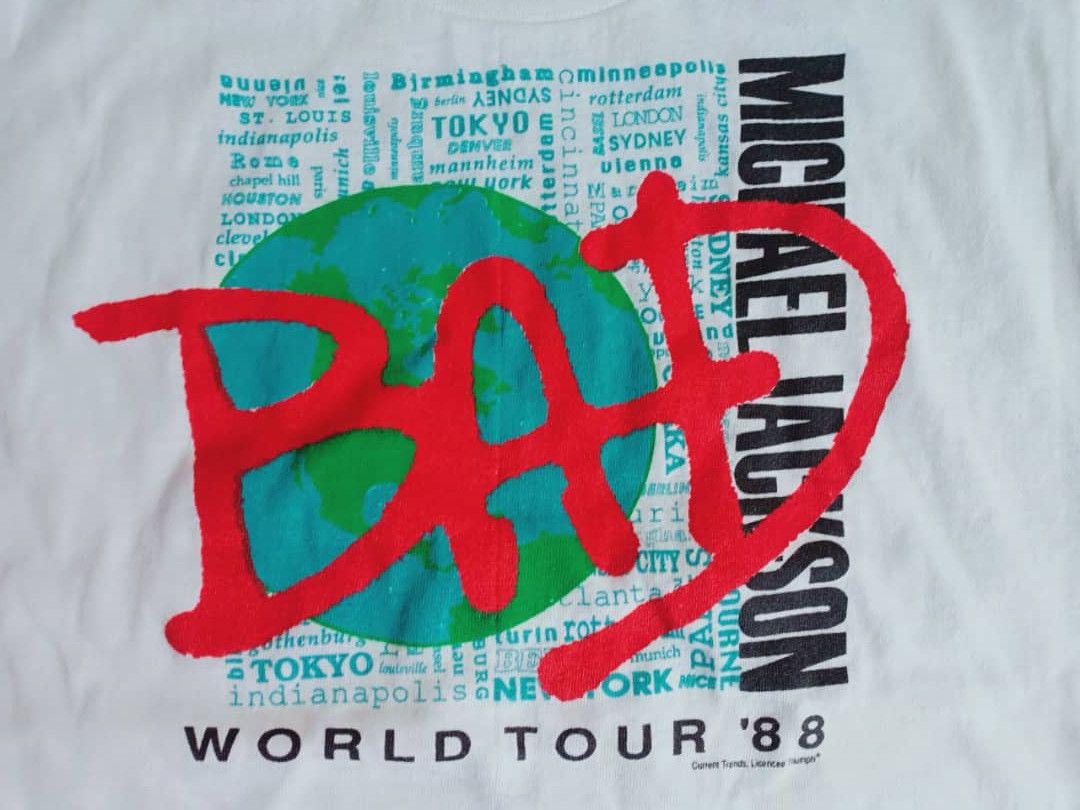Band Tees Rare Vintage 80s MICHEAL JACKSON Bad Tshirt World Tour Size US S / EU 44-46 / 1 - 5 Thumbnail