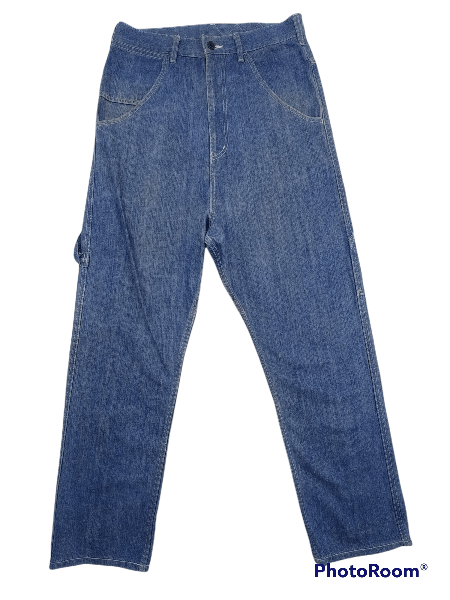HARE × Japanese Brand 🇯🇵Hare Drop Crotch Denim Carpenter Pants Size US 31 - 1 Thumbnail