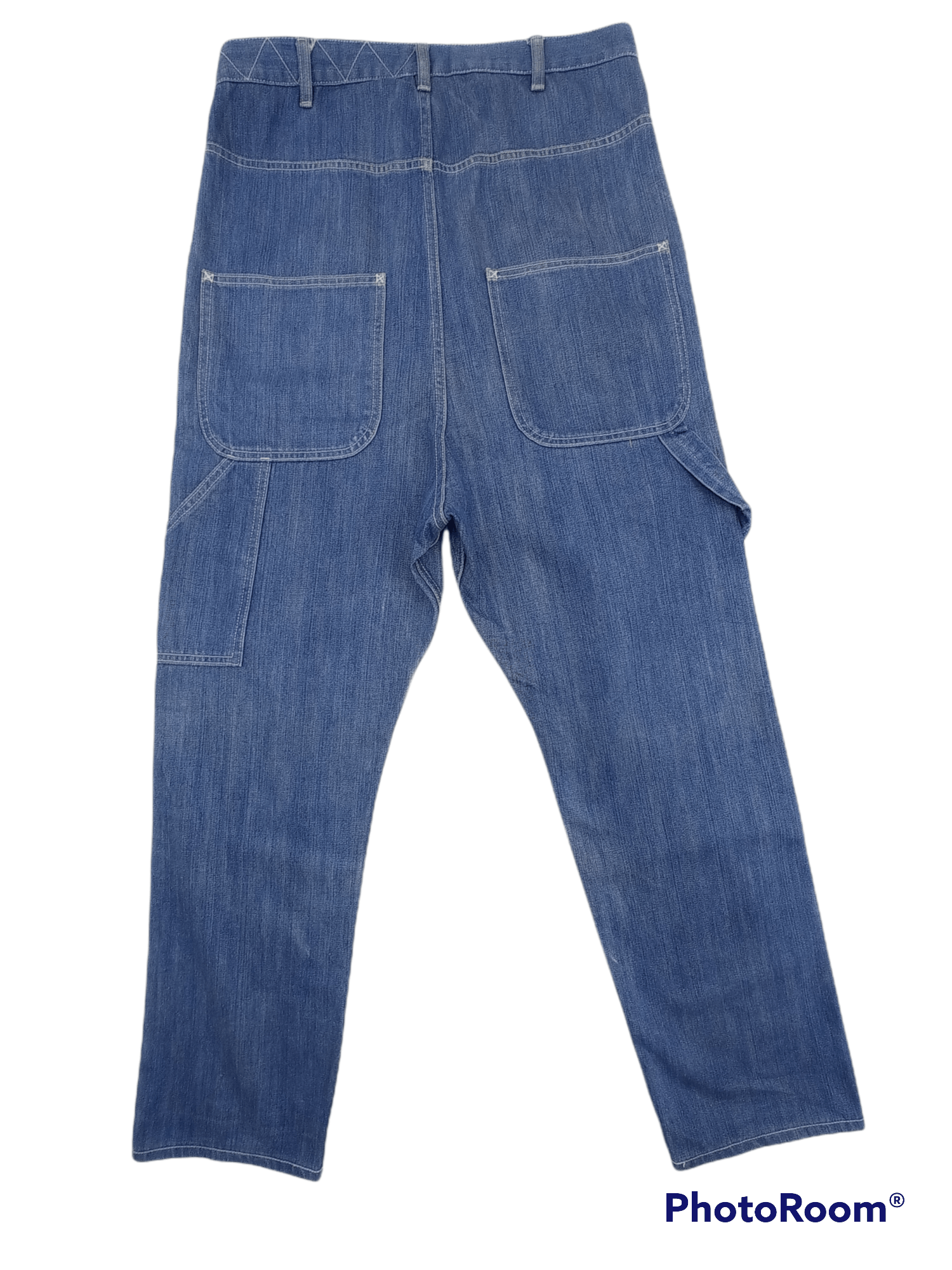HARE × Japanese Brand 🇯🇵Hare Drop Crotch Denim Carpenter Pants Size US 31 - 2 Thumbnail