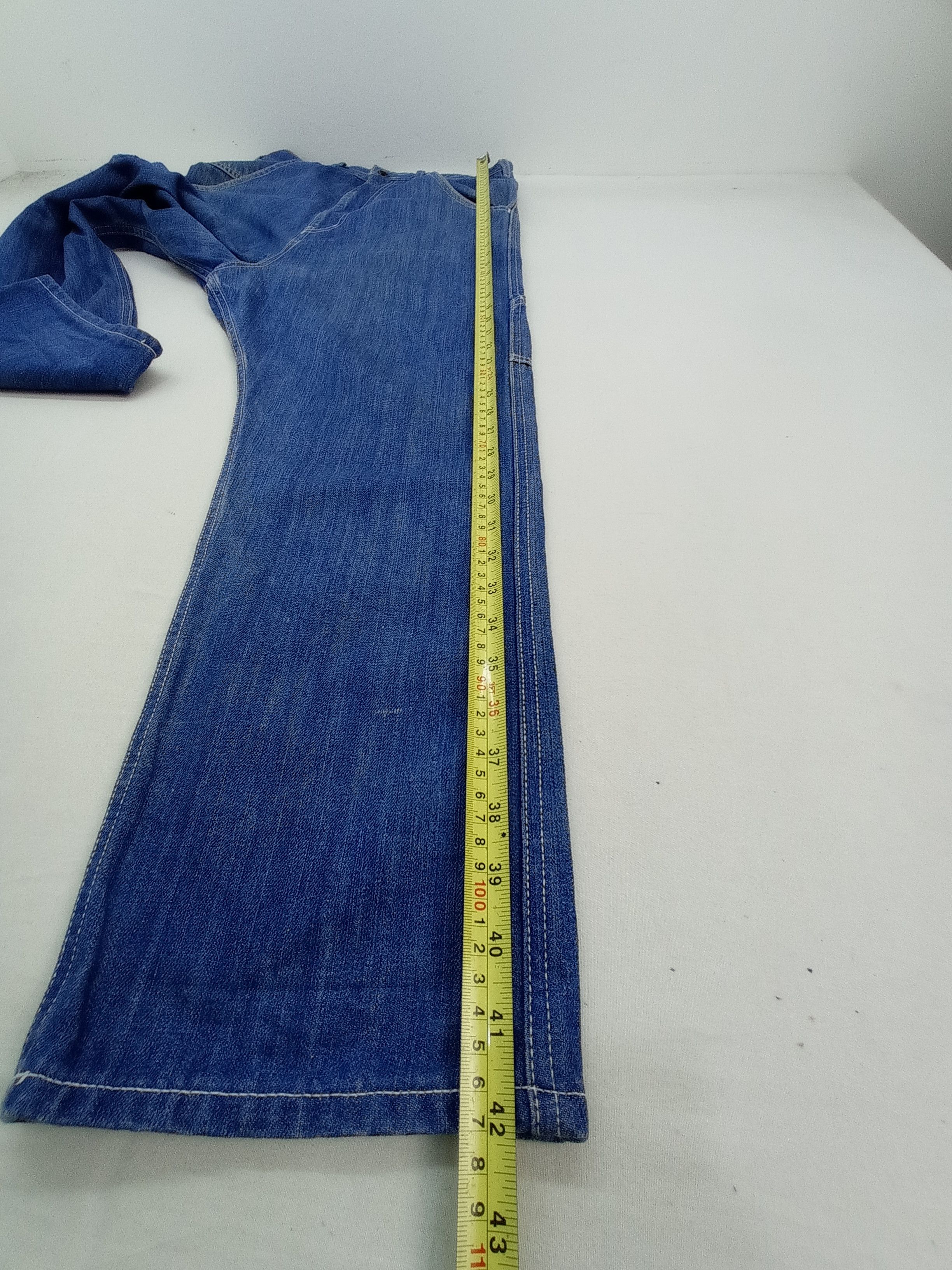 HARE × Japanese Brand 🇯🇵Hare Drop Crotch Denim Carpenter Pants Size US 31 - 15 Thumbnail