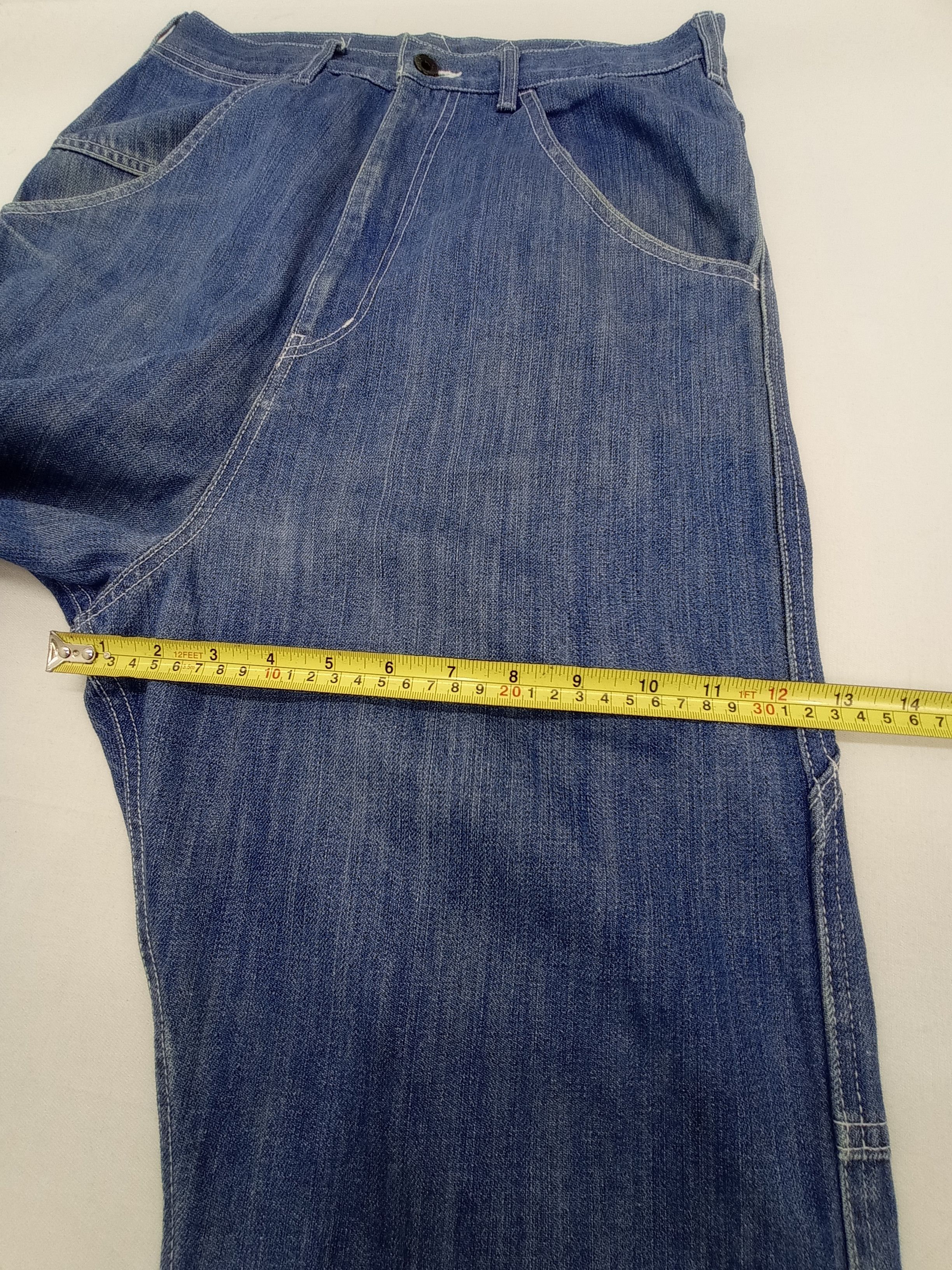 HARE × Japanese Brand 🇯🇵Hare Drop Crotch Denim Carpenter Pants Size US 31 - 19 Thumbnail
