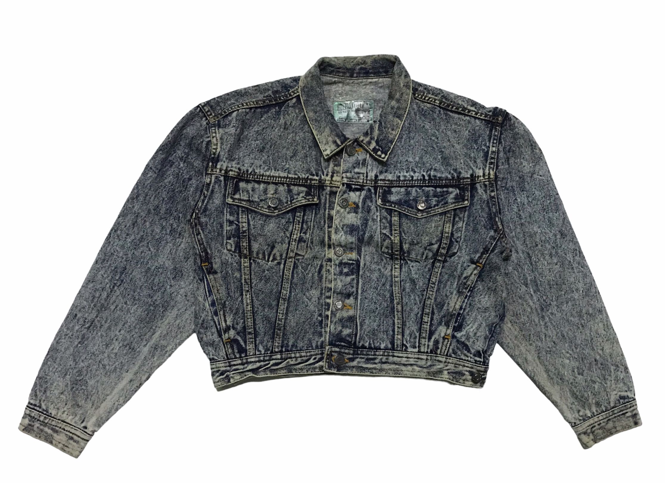Vintage Vintage Acid wash trucker denim jacket Size US M / EU 48-50 / 2 - 1 Thumbnail