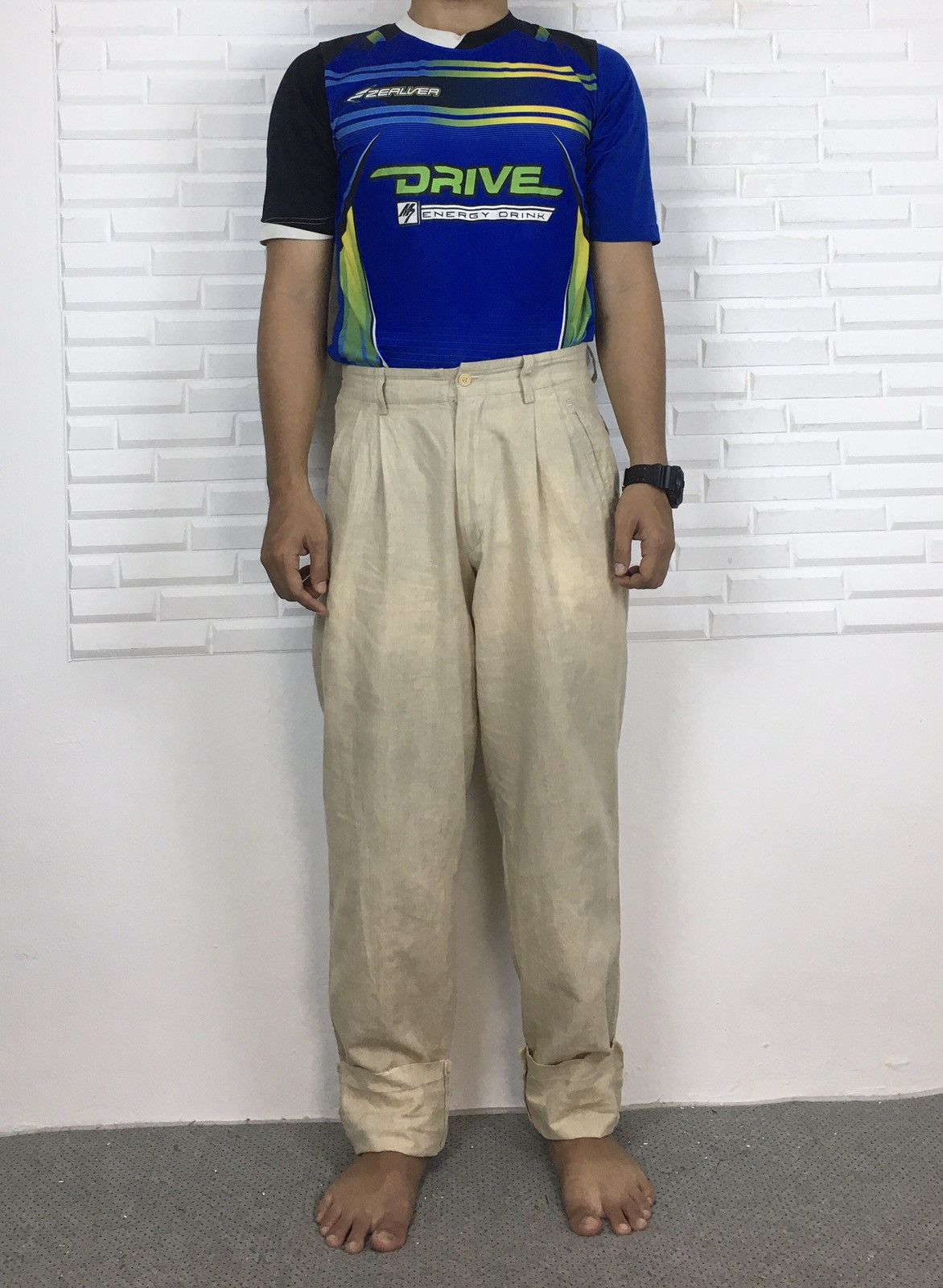 Issey Miyake × Vintage Vintage Issey Miyake Stripes Dirty Trousers Size US 29 - 16 Thumbnail