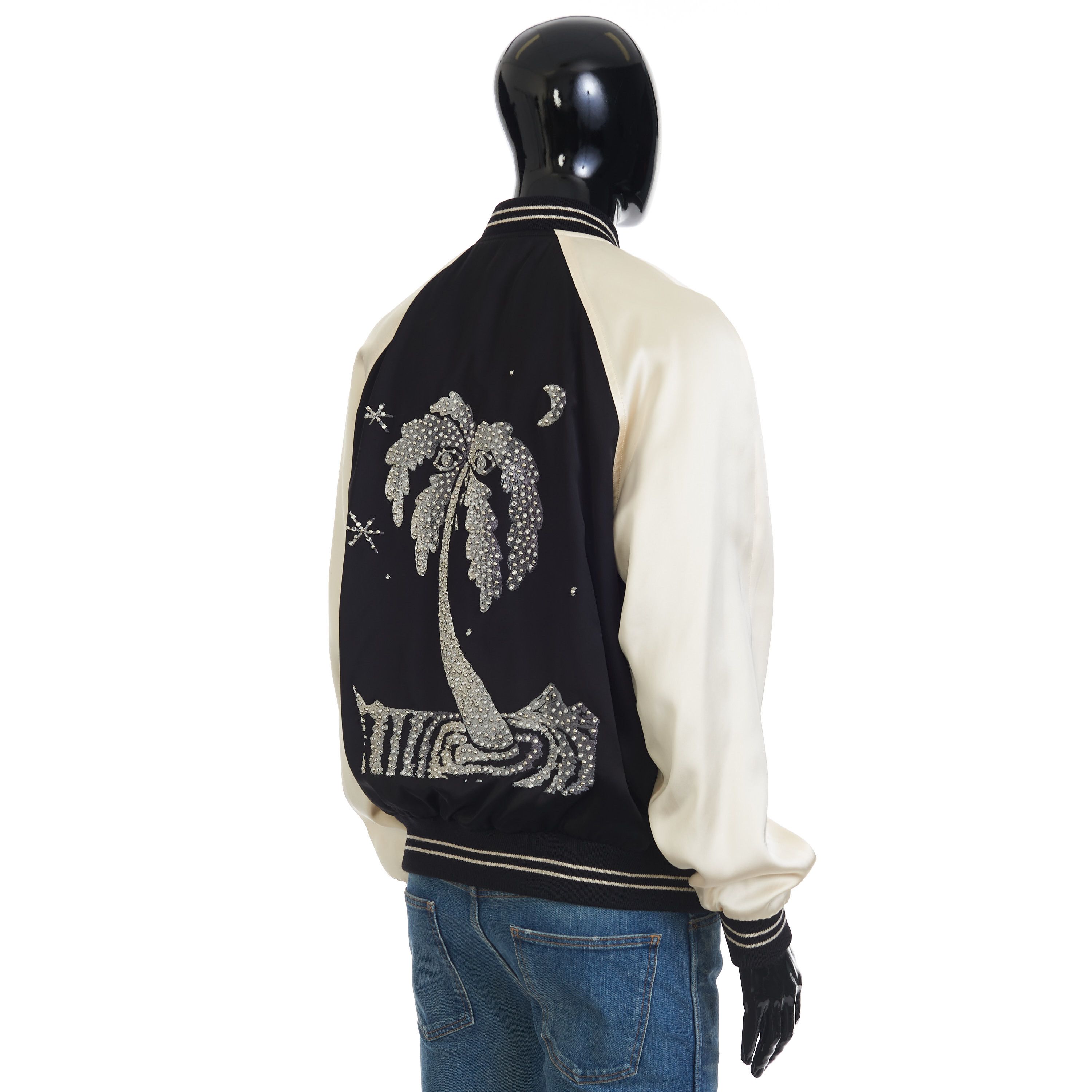Celine Oversized Teddy Jacket In Satin w/ Lost Paradise Embroidery Size US M / EU 48-50 / 2 - 7 Thumbnail