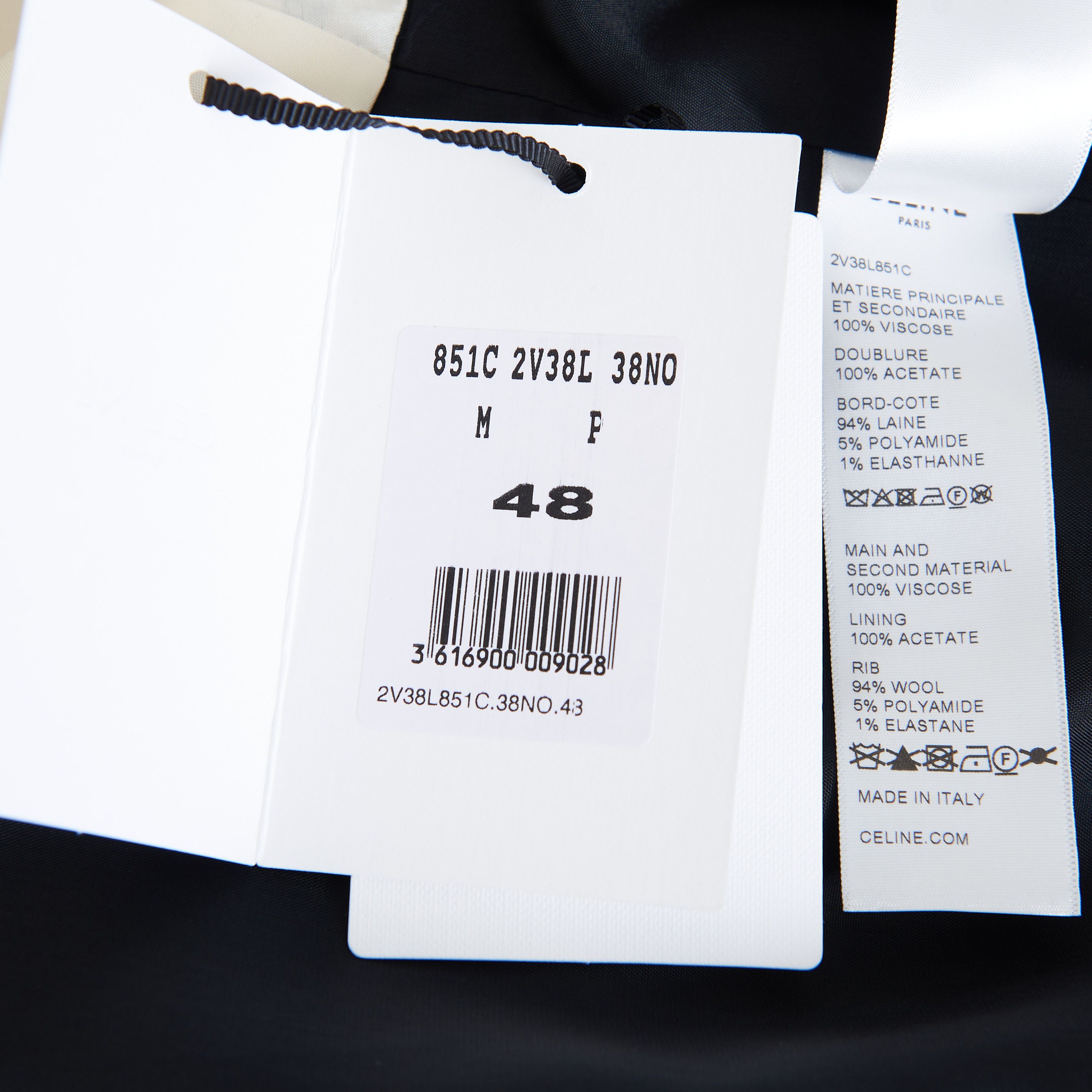 Celine Oversized Teddy Jacket In Satin w/ Lost Paradise Embroidery Size US M / EU 48-50 / 2 - 16 Thumbnail