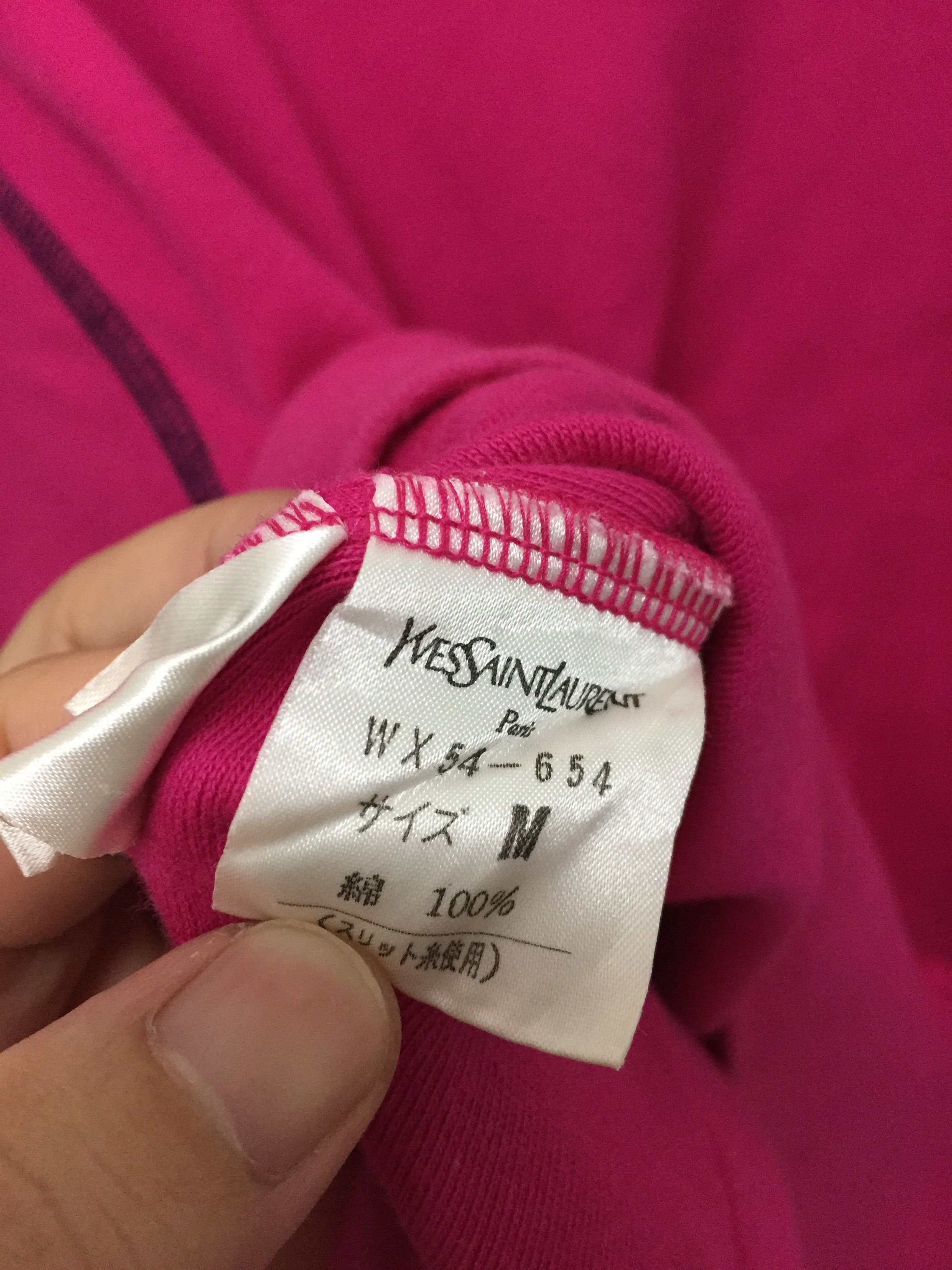 Yves Saint Laurent 90's Saint Laurent YSL Contrast stitch PINK sweatshirt Size M / US 6-8 / IT 42-44 - 9 Thumbnail