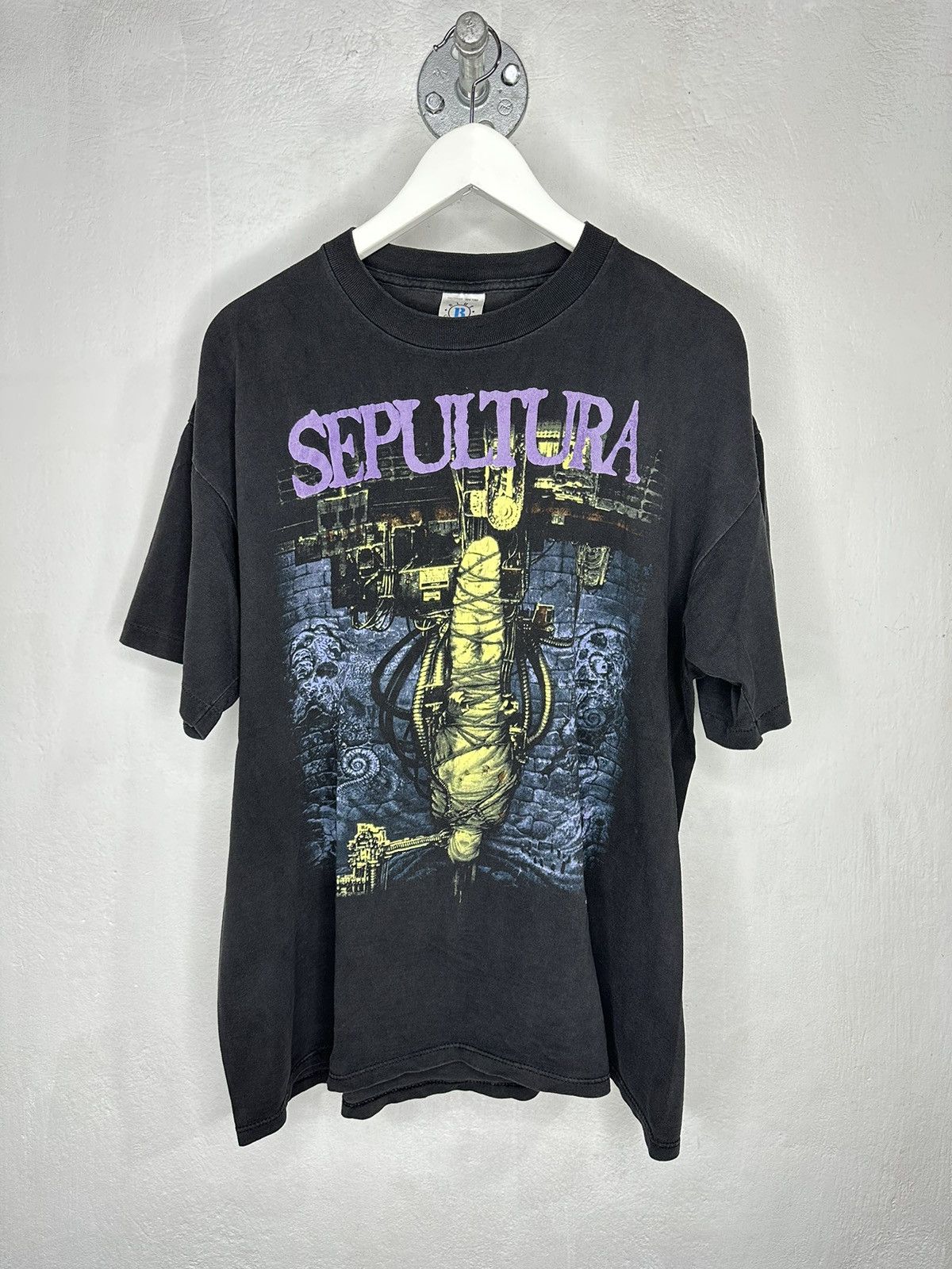 image of Band Tees x Vintage 1993 Sepultura Chaos A.d in Black, Men's (Size XL)