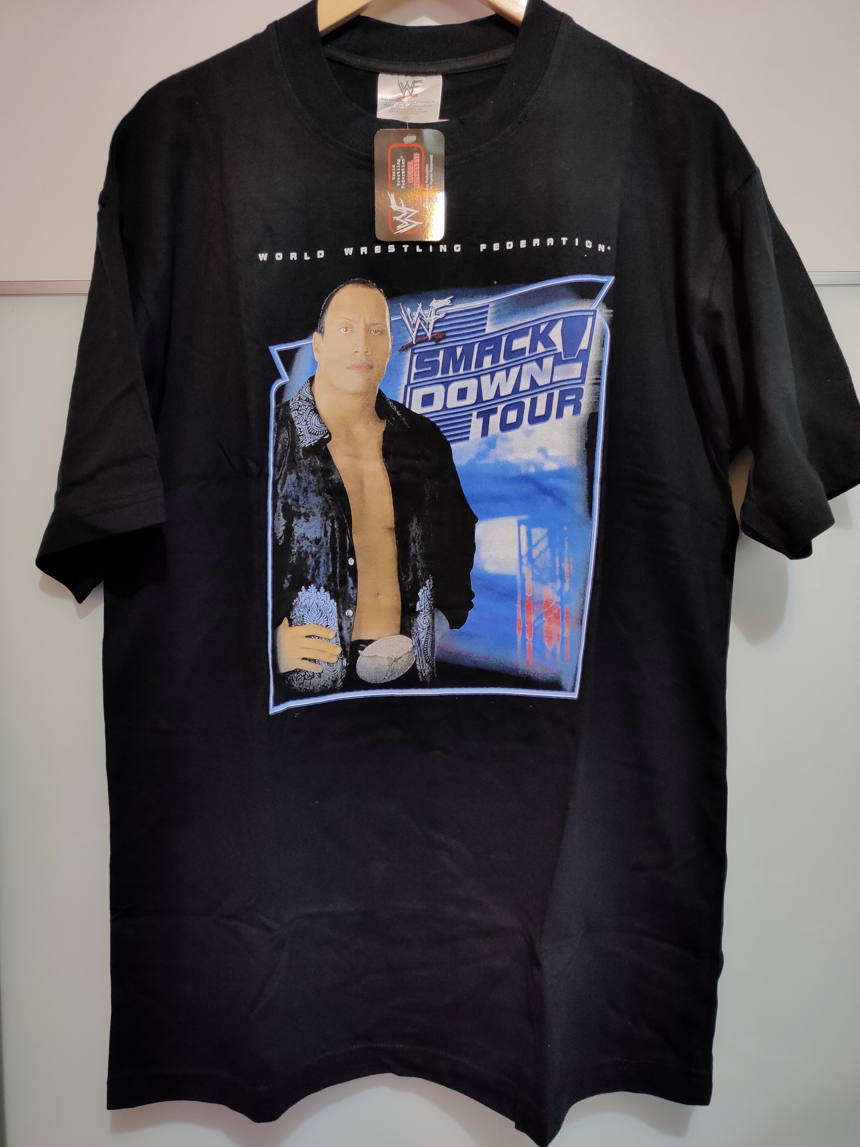 Other Vtg WWF SmackDown Asia Tour 2002. DS RARE WWE Raw the Rock Size US XL / EU 56 / 4 - 2 Thumbnail
