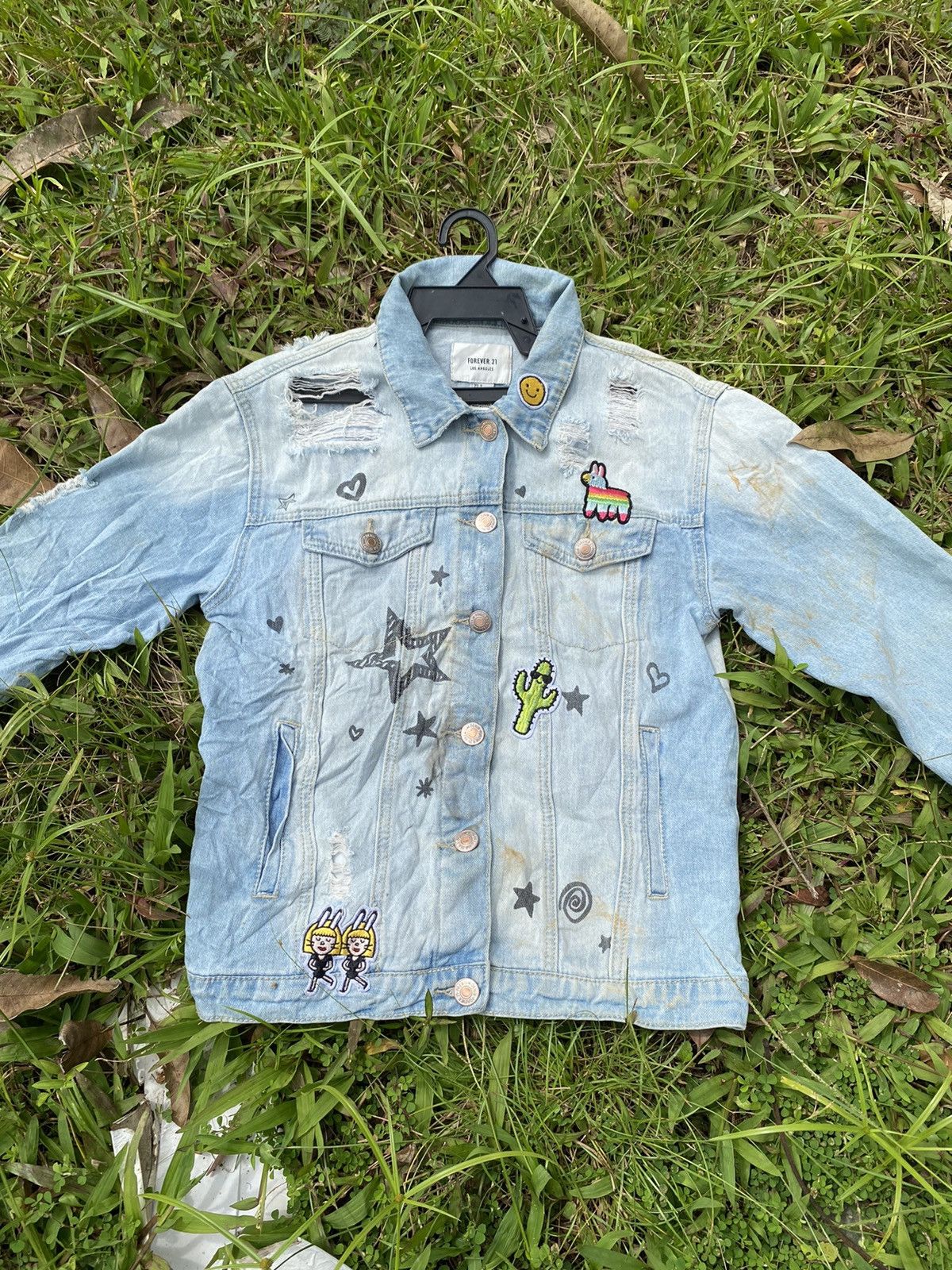 Japanese Brand OFFER🔥Vintage Forever 21 Distressed Style Patchwork Size M / US 6-8 / IT 42-44 - 2 Thumbnail