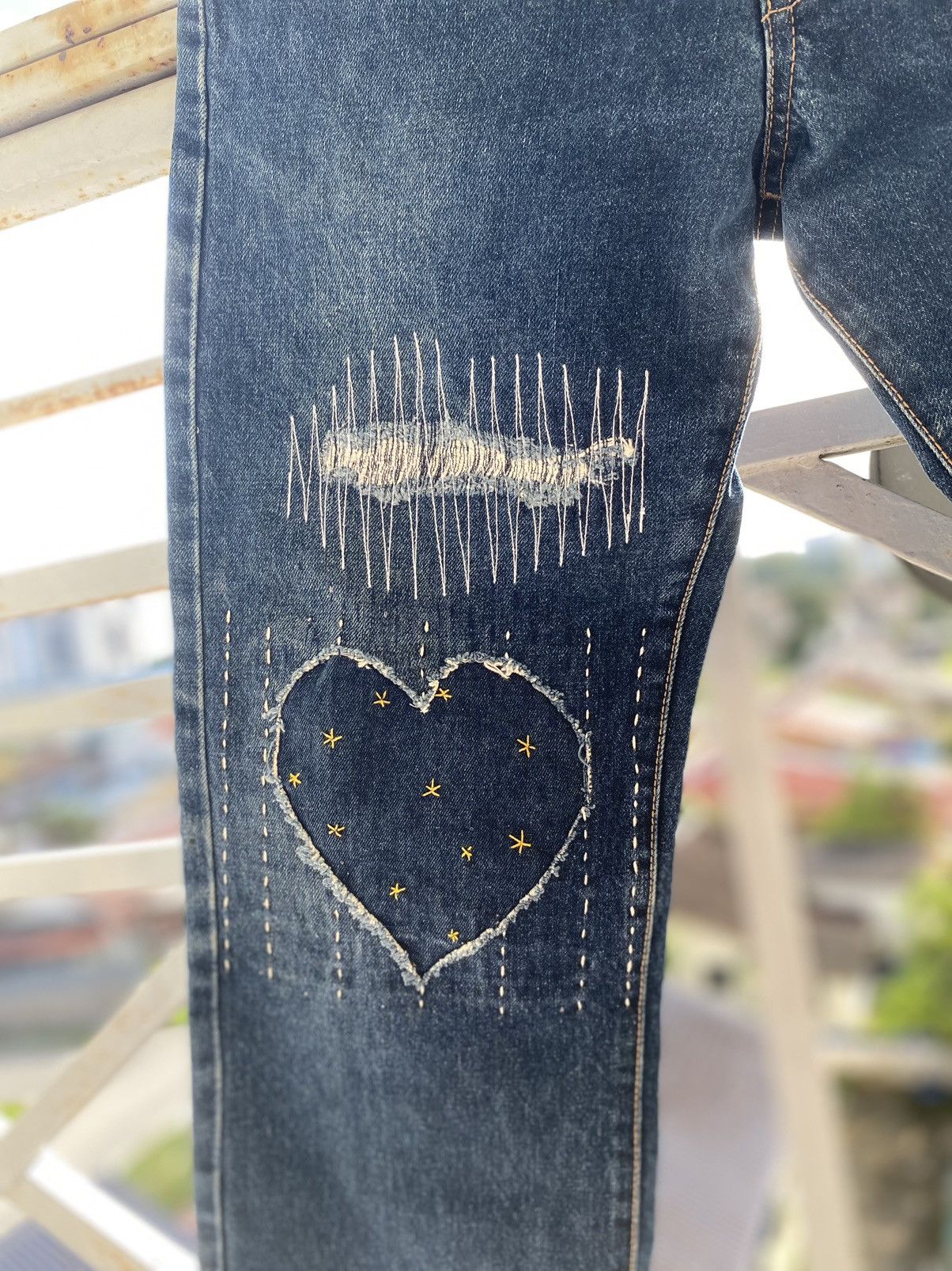 Vintage Steals🔥Vintage Sashiko Boro Patch Work Denim Jeans Size US 29 - 3 Thumbnail
