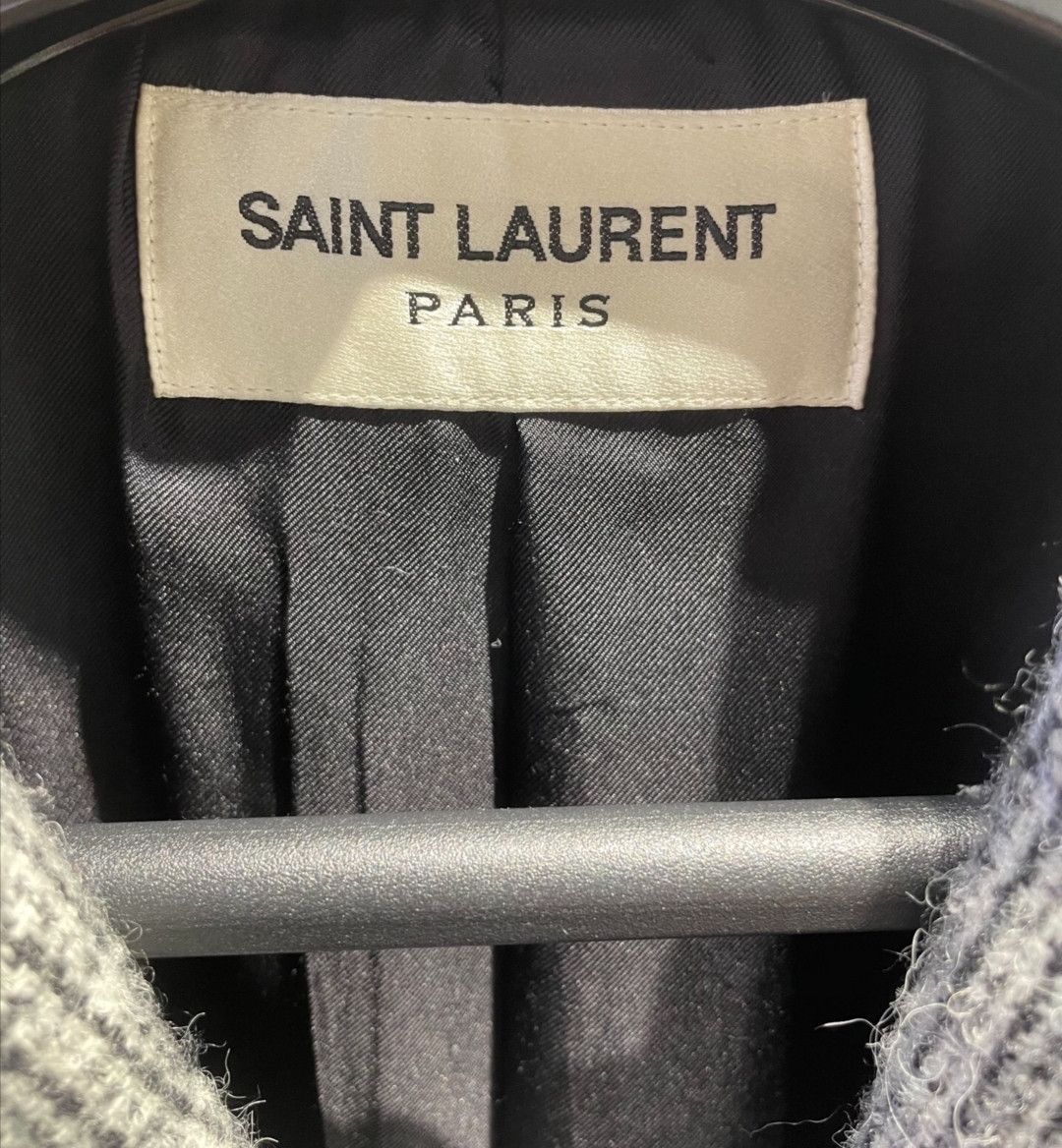 Saint Laurent Paris Saint Laurent Sword collar Wool check coat Size US M / EU 48-50 / 2 - 3 Thumbnail