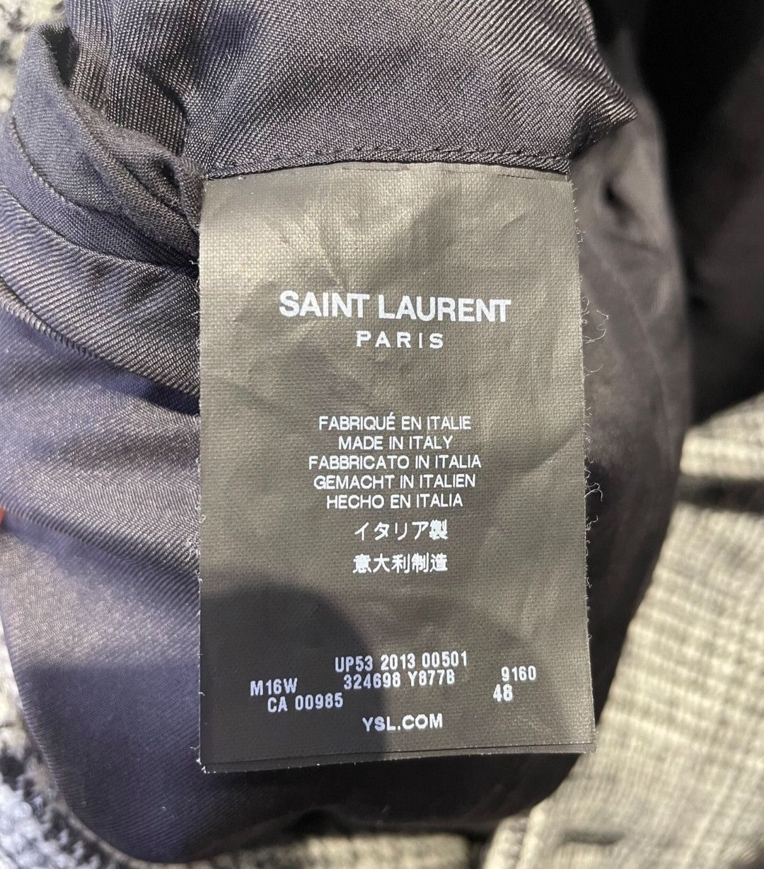 Saint Laurent Paris Saint Laurent Sword collar Wool check coat Size US M / EU 48-50 / 2 - 4 Thumbnail