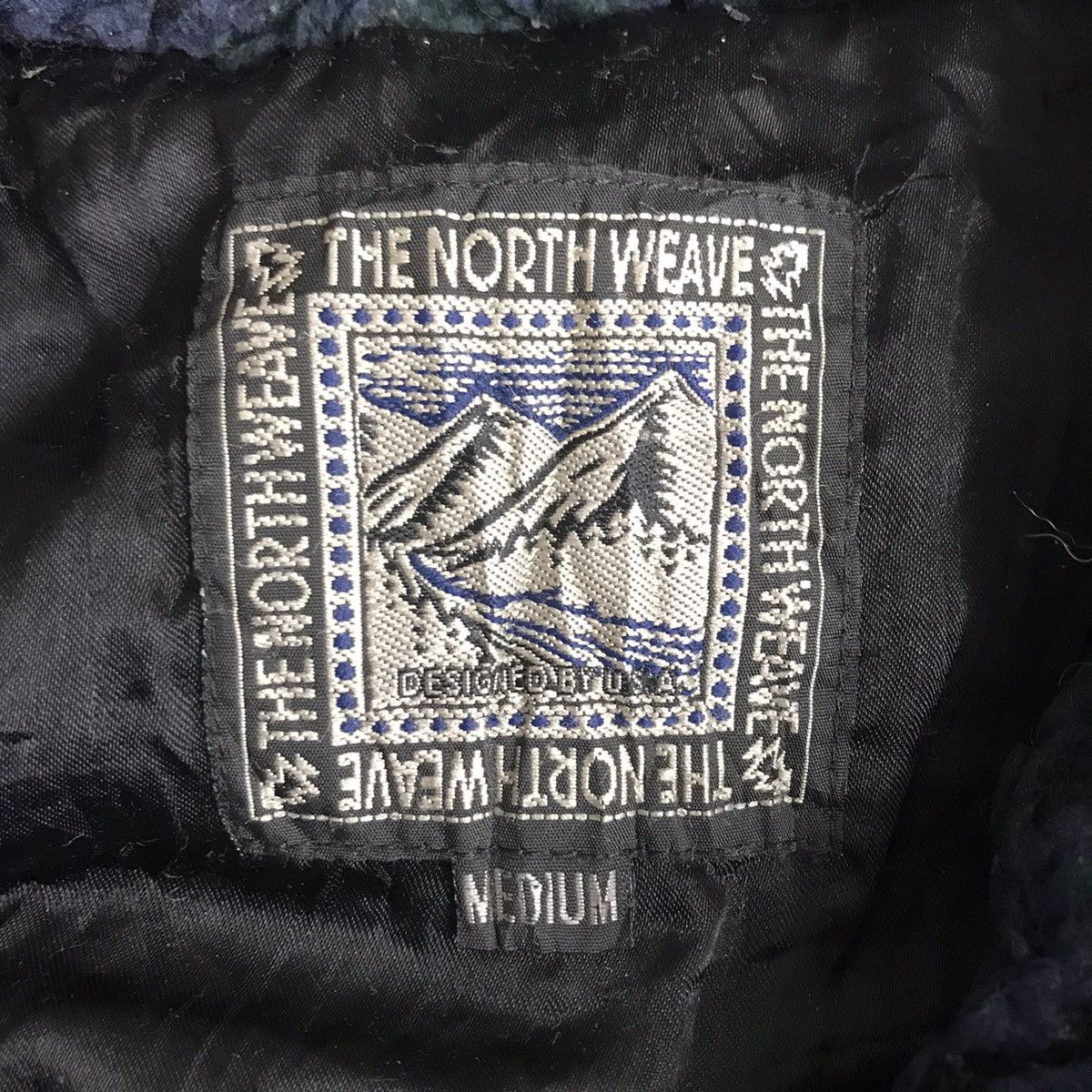 Vintage THE NORTH WEAVE Check Navy Deep Sherpa Fleece Sweater Size US M / EU 48-50 / 2 - 4 Thumbnail