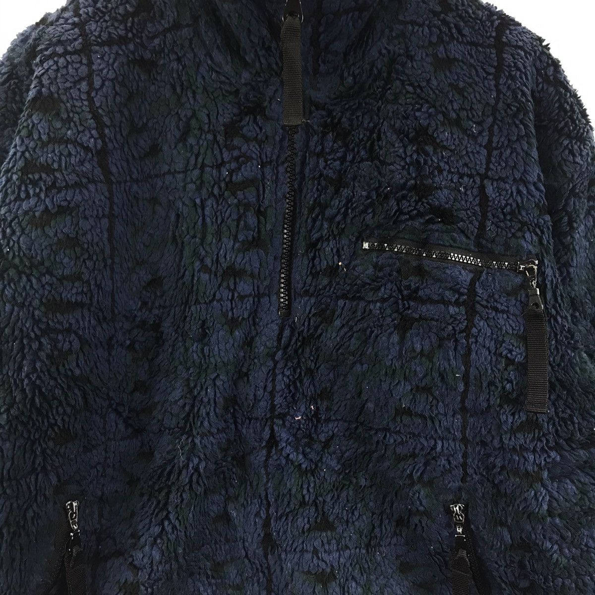 Vintage THE NORTH WEAVE Check Navy Deep Sherpa Fleece Sweater Size US M / EU 48-50 / 2 - 3 Thumbnail