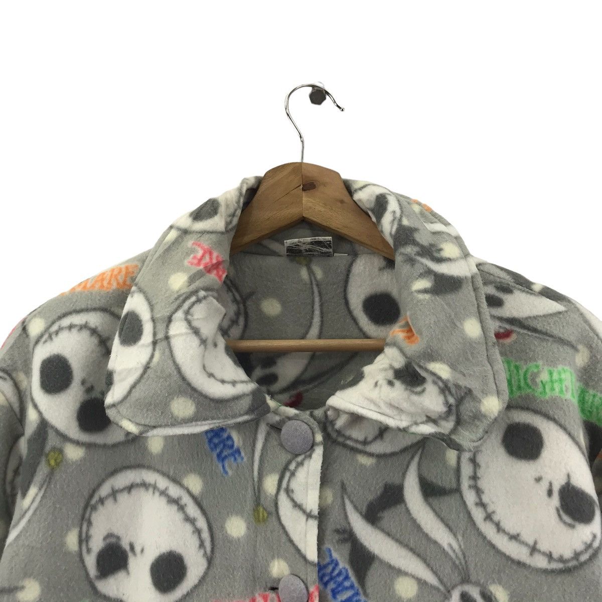 Vintage NIGHTMARE BEFORE CHRISTMAS Overprint Button Up Sweatshirt Size US M / EU 48-50 / 2 - 2 Thumbnail