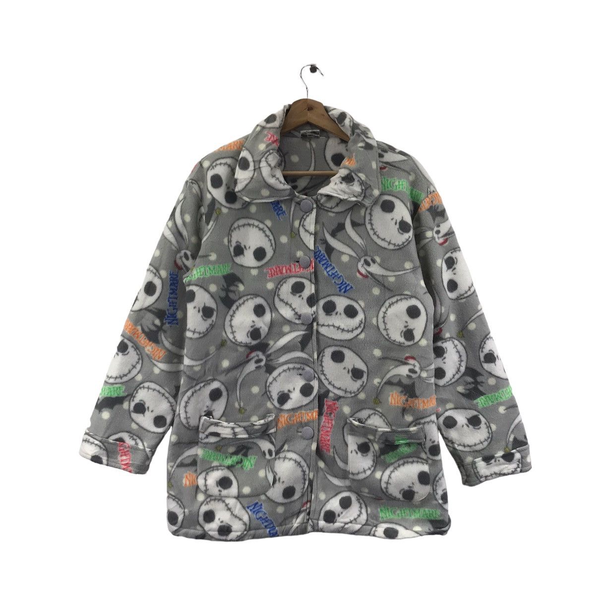 Vintage NIGHTMARE BEFORE CHRISTMAS Overprint Button Up Sweatshirt Size US M / EU 48-50 / 2 - 1 Thumbnail