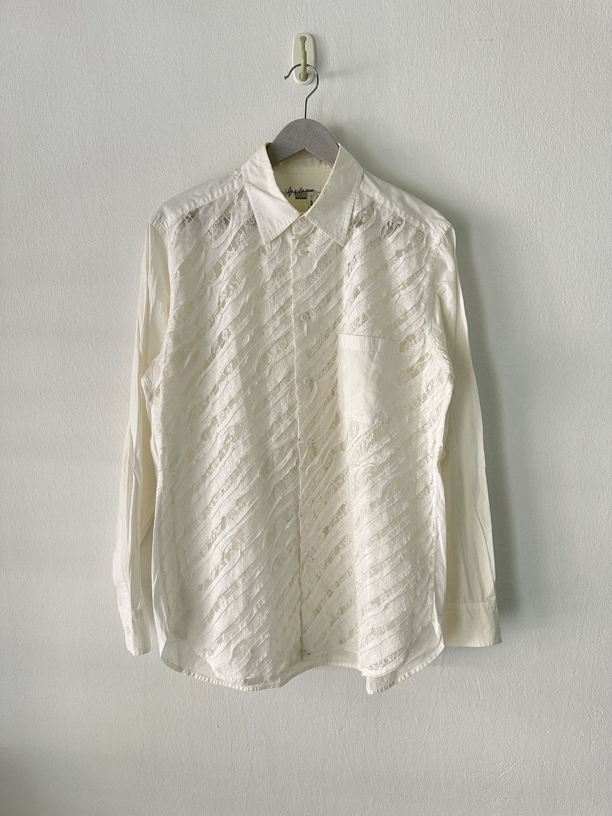 Yohji Yamamoto 00's Archive Yohji Yamamoto Pour Homme tailored ribbon shirt Size US L / EU 52-54 / 3 - 9 Thumbnail